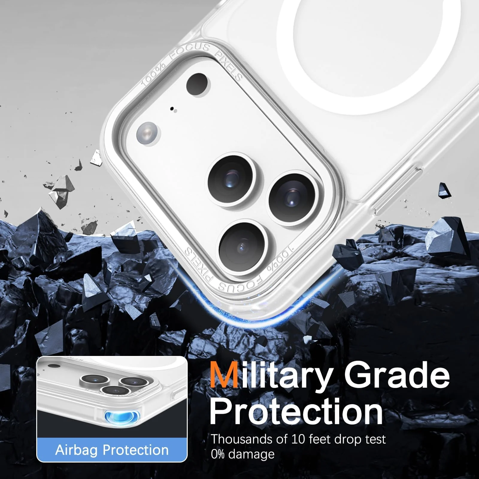 DL3 MOBILAK Protective Phone Case for Apple iPhone 18 Pro Max and 17 Pro Max - White