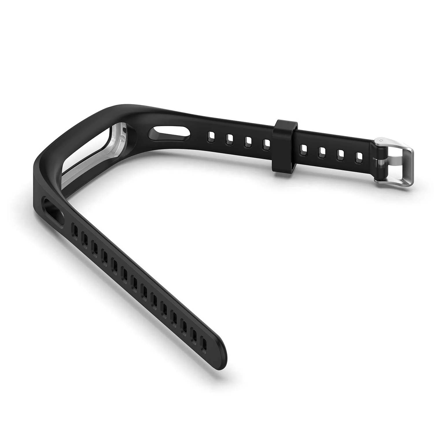 DL3 Mobilak Silicone Watch Band Strap Compatible for Huawei Honor Band 4 Running Version/Huawei Band 3e/ Band 4e Smart Watch Bracelet Replacement - Black