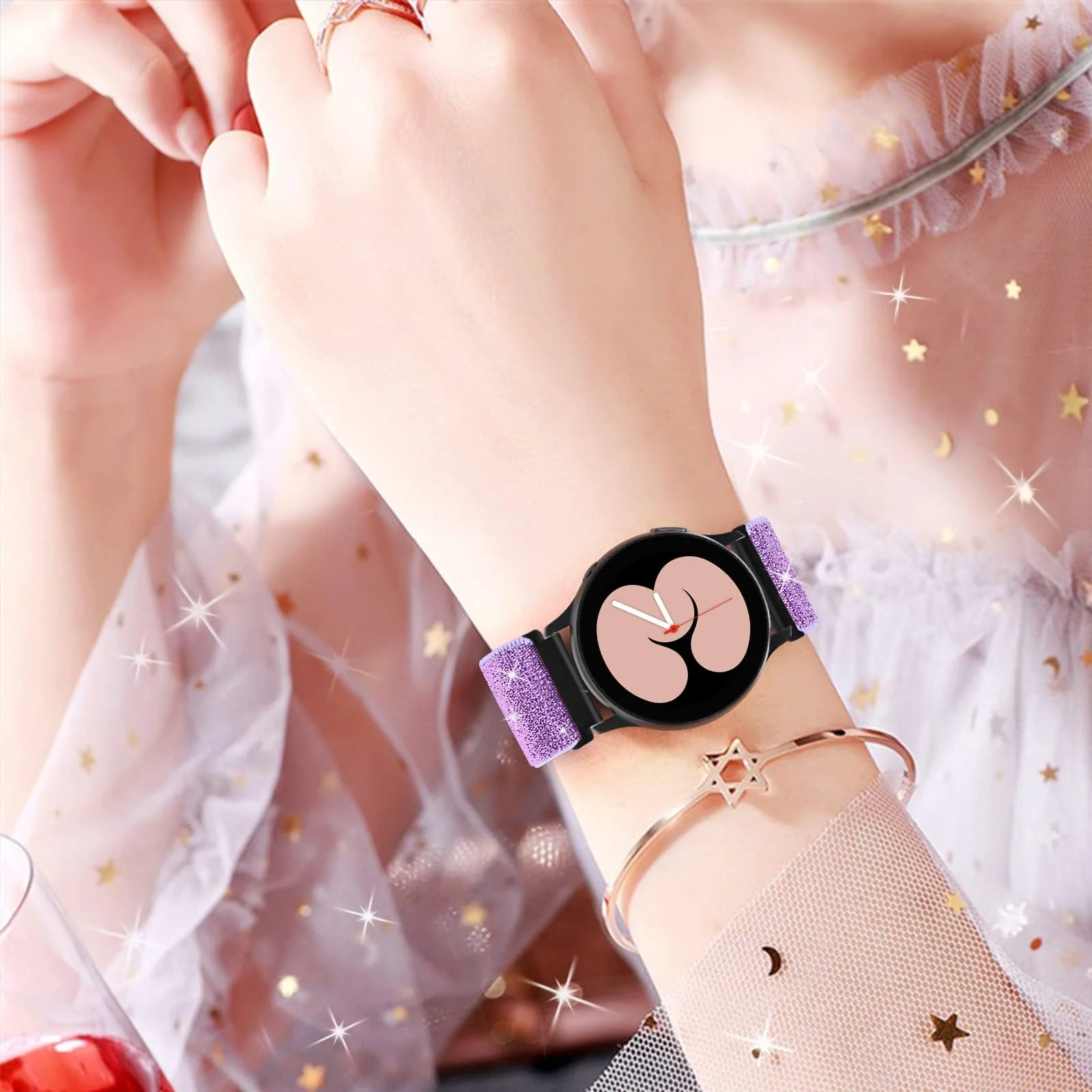 DL3 Mobilak Strap Nylon Loop 22MM Band For Xiaomi Redmi Watch 5 Active/5 Lite/Samsung Galaxy Watch 3 45mm/Watch 46mm/Gear S3/For Huawei watch GT5 GT4 GT3 GT2 GT 46MM/GT2E/GT2 Pro/GT 3 Pro/GT5 Pro - Shiny Purple