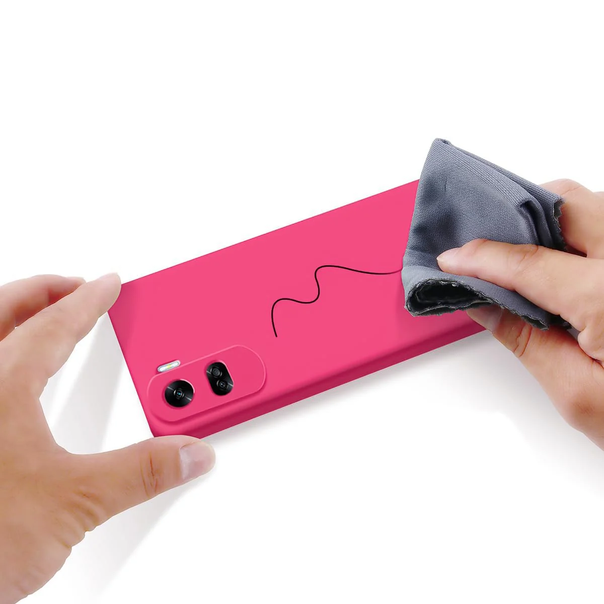 DL3 Mobilak Honor 90 Lite Case, Soft Flexible Silicone Gel Rubber Bumper Cover, Full Body Shockproof Protective Phone Case - Hot Pink