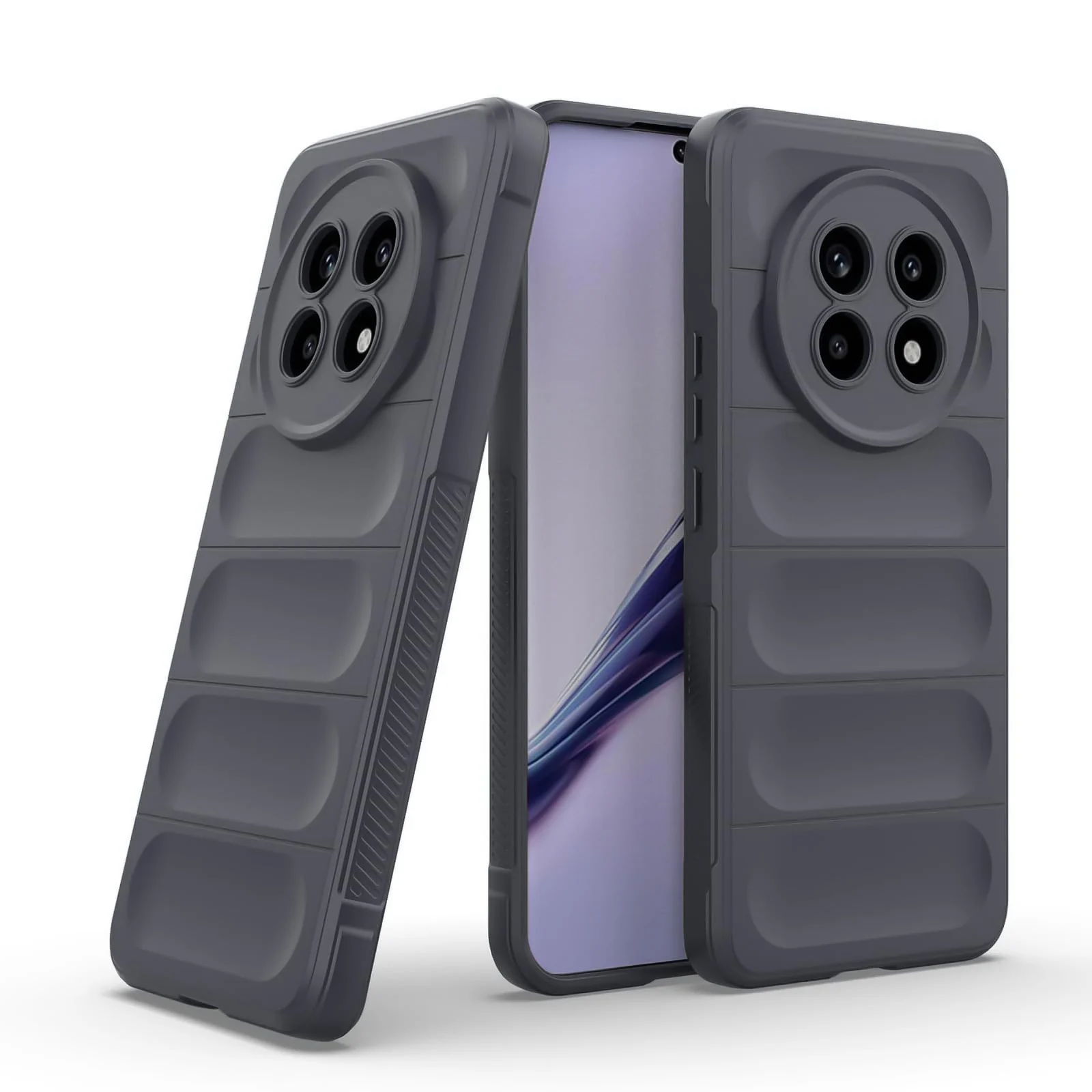 DL3 Mobilak Flexible Silicone and TPU Protective Case with Camera Protection for realme 13 Pro / realme 13 Pro Plus 5G - Dark Gray