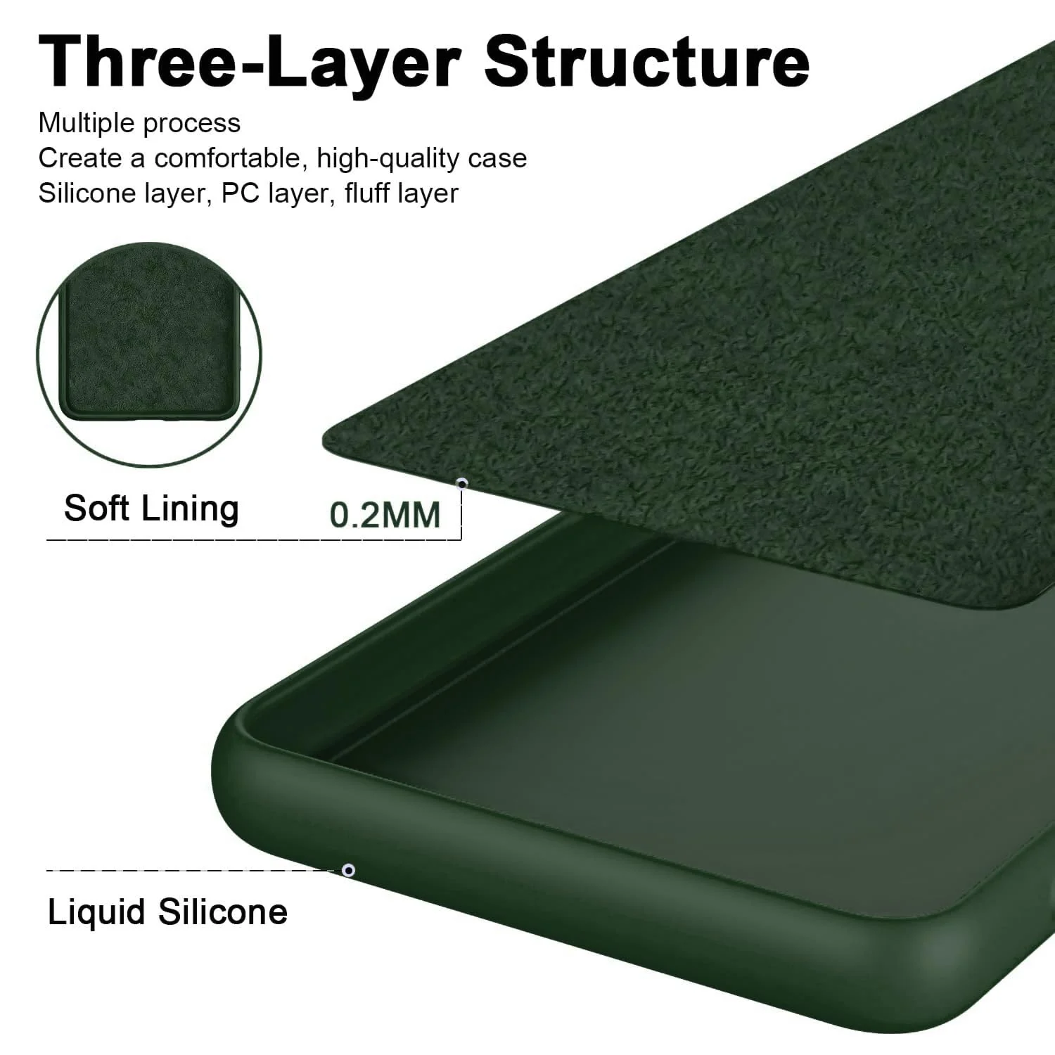 DL3 Mobilak OPPO Reno 8 5G Case, Soft Flexible Liquid Silicone Gel Rubber Bumper Cover, Full Body Shockproof Protective Phone Case - Green
