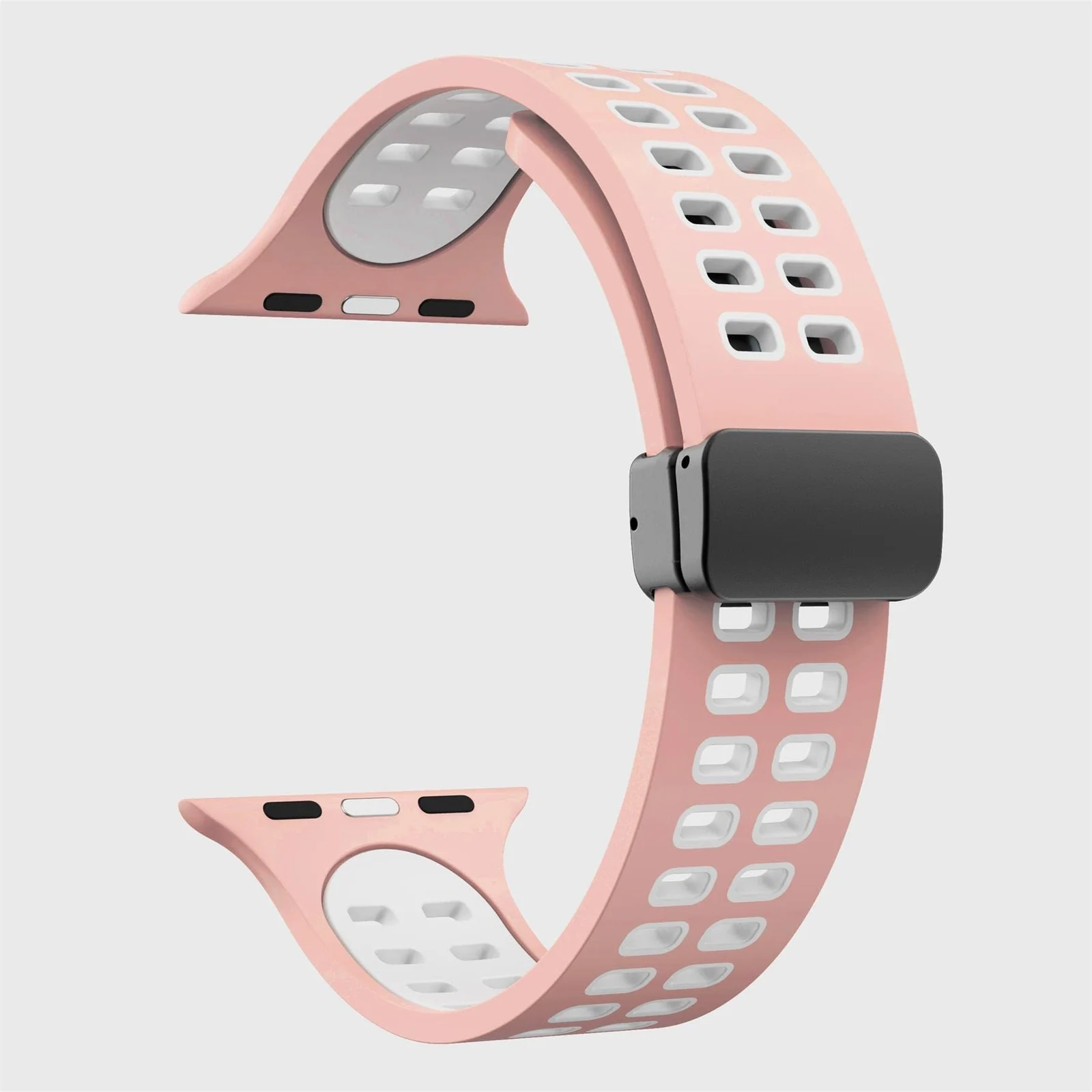 DL3 Mobilak Compatible with Apple Watch Ultra Band 49mm 45mm 44mm 42mm 41mm 40mm 38mm, Silicone Strap with Magnetic for iWatch Ultra SE Series 9 8 7 6 5 4 3 2 1 (38mm/40mm/41mm) - Pink White