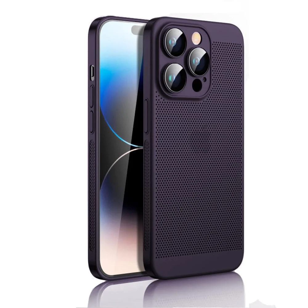DL3 Mobilak Heat-Dissipation Hard PC Case with Built-In Camera Lens Protector for iPhone 12 Pro 6.1-Inch - Purple
