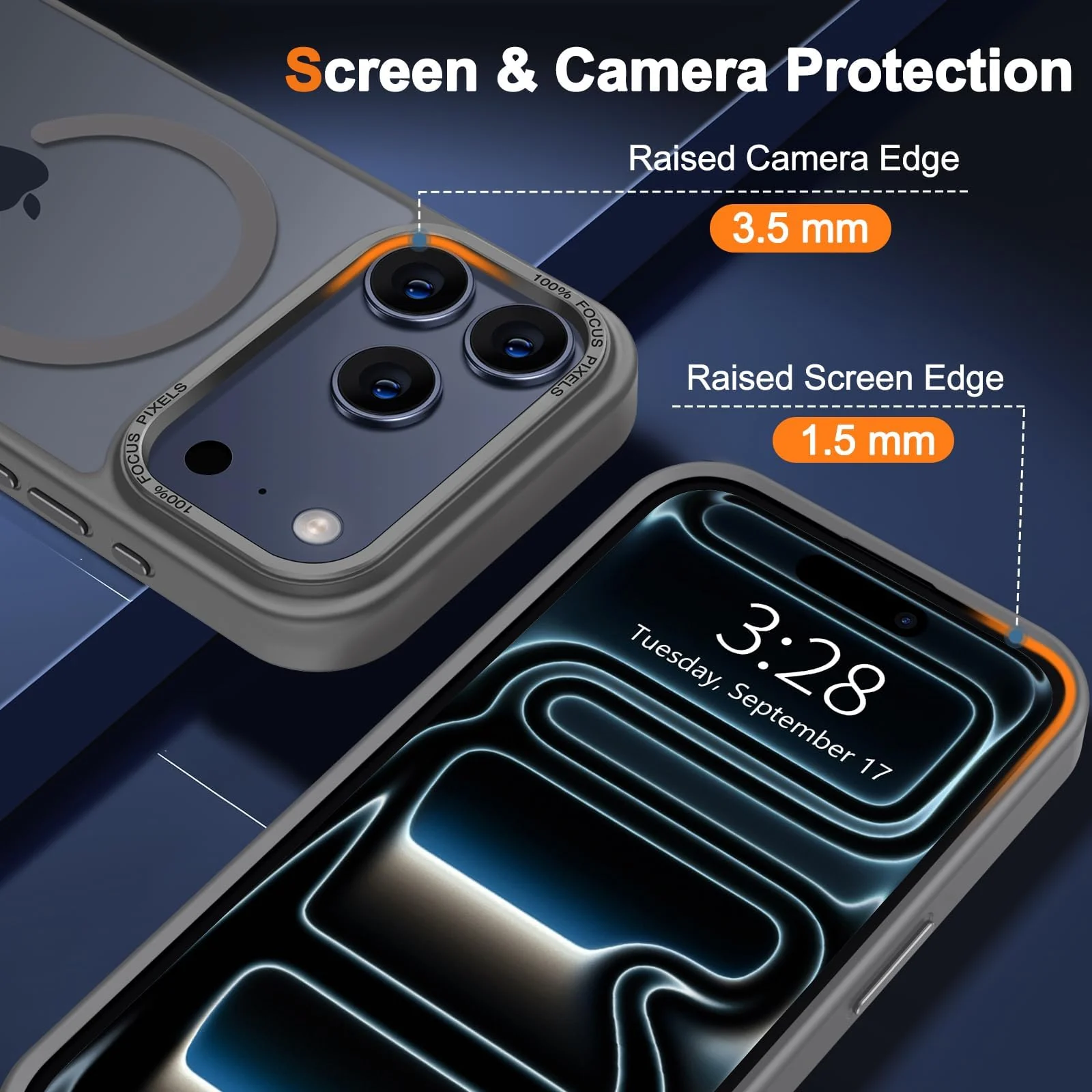 DL3 MOBILAK Protective Phone Case for Apple iPhone 18 Pro and 17 Pro - Gray