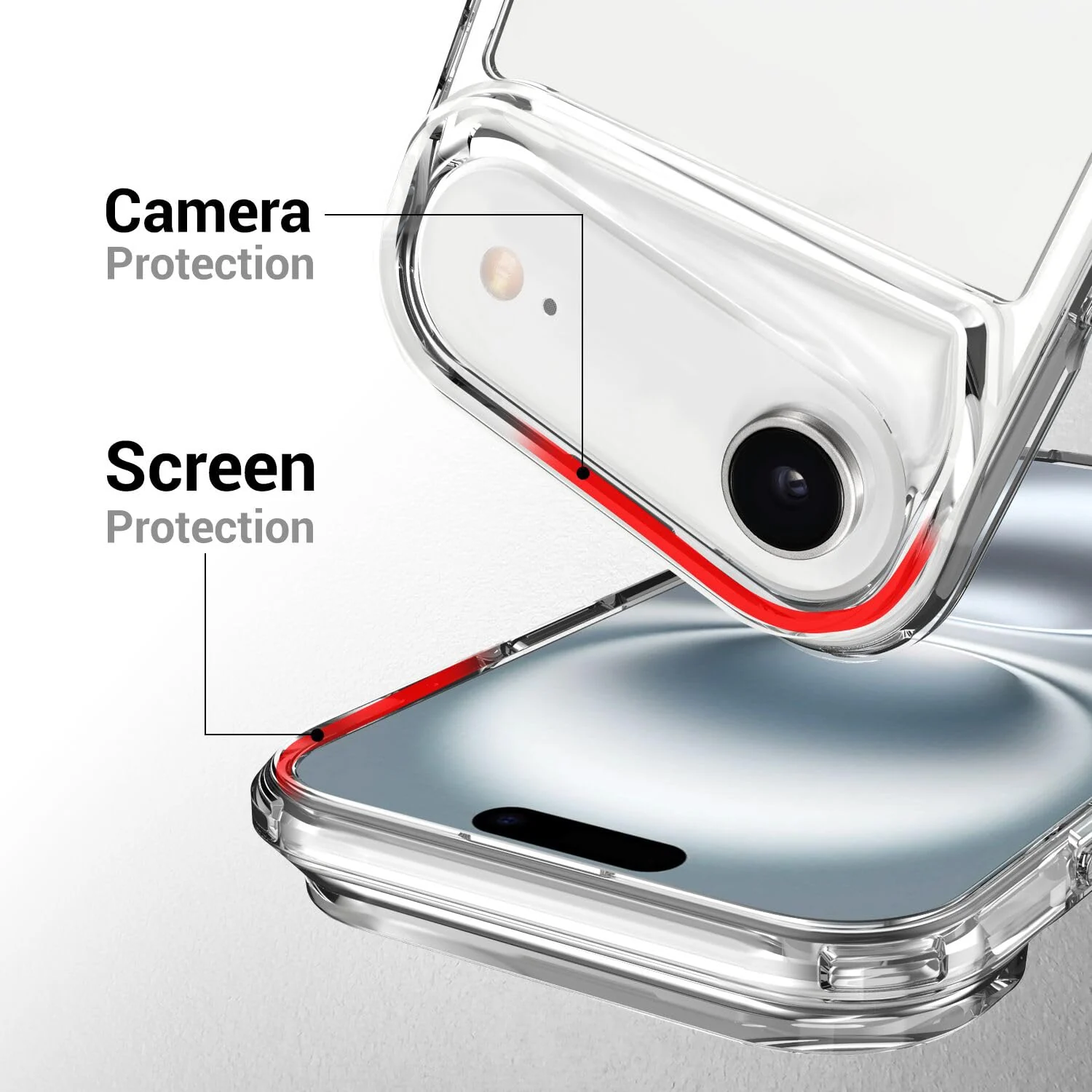 DL3 Mobilak Clear PC and TPU Protective Case for iPhone Air with Camera Protection and Military-Grade Protection - Clear