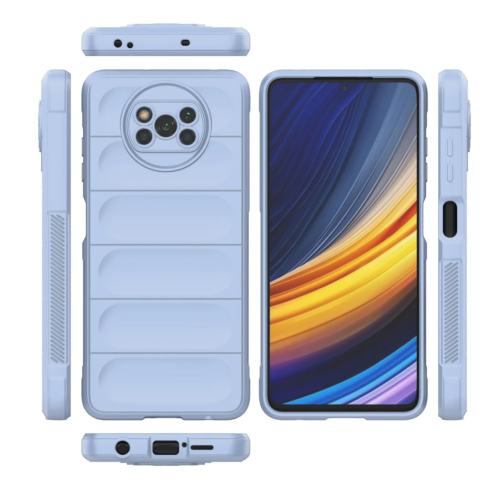 DL3 Mobilak Flexible Silicone and TPU Protective Case with Camera Protection for Xiaomi Poco X3 NFC / Poco X3 / Poco X3 Pro - Baby Blue