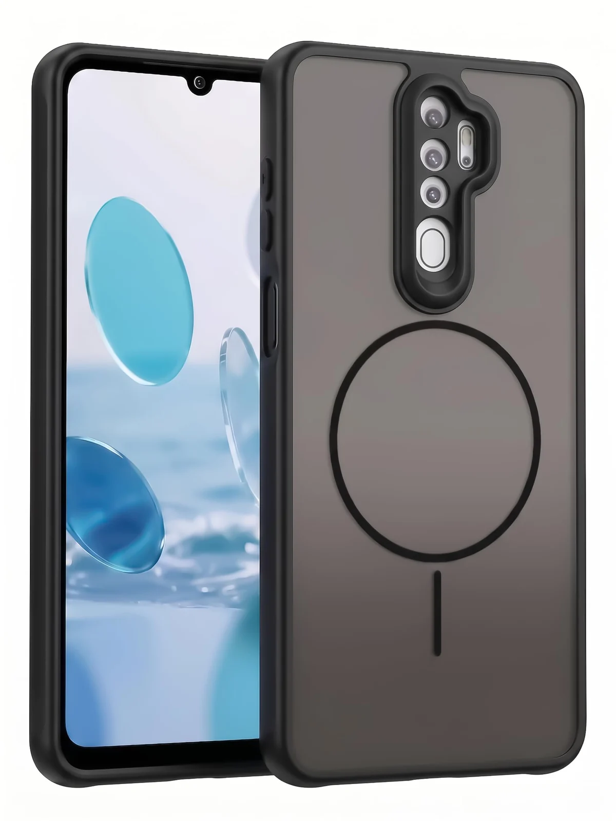DL3 Mobilak Case For OPPO A3 / OPPO A3X Translucent Matte PC Back & Soft TPU Edge, [Not Compatible with MagSafe] Anti-Scratch Shockproof Protective Cover with Full Camera Protection - Black