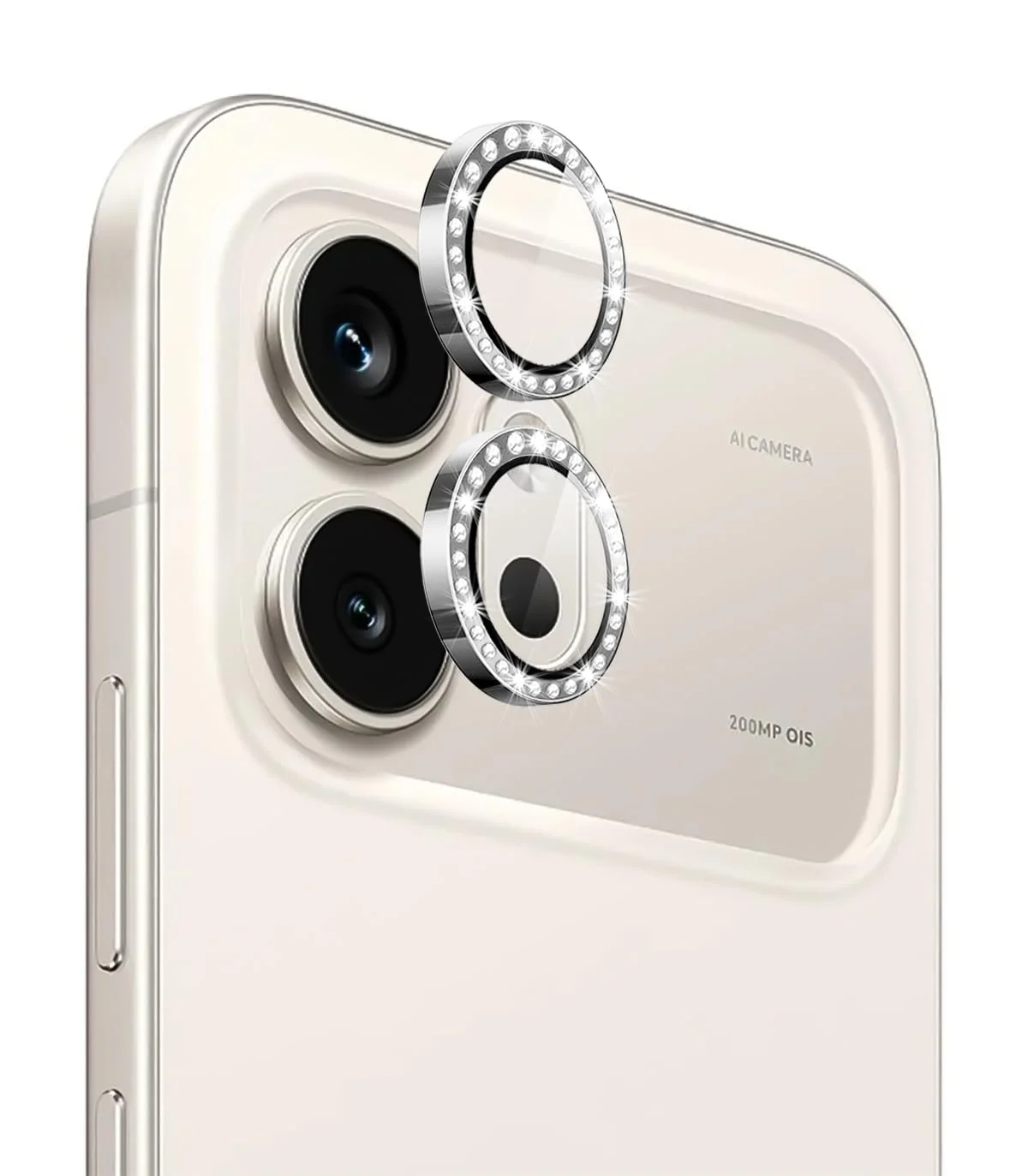 DL3 MOBILAK Individual-Ring Camera Lens Protector for Honor 600 5G, Diamond Silver