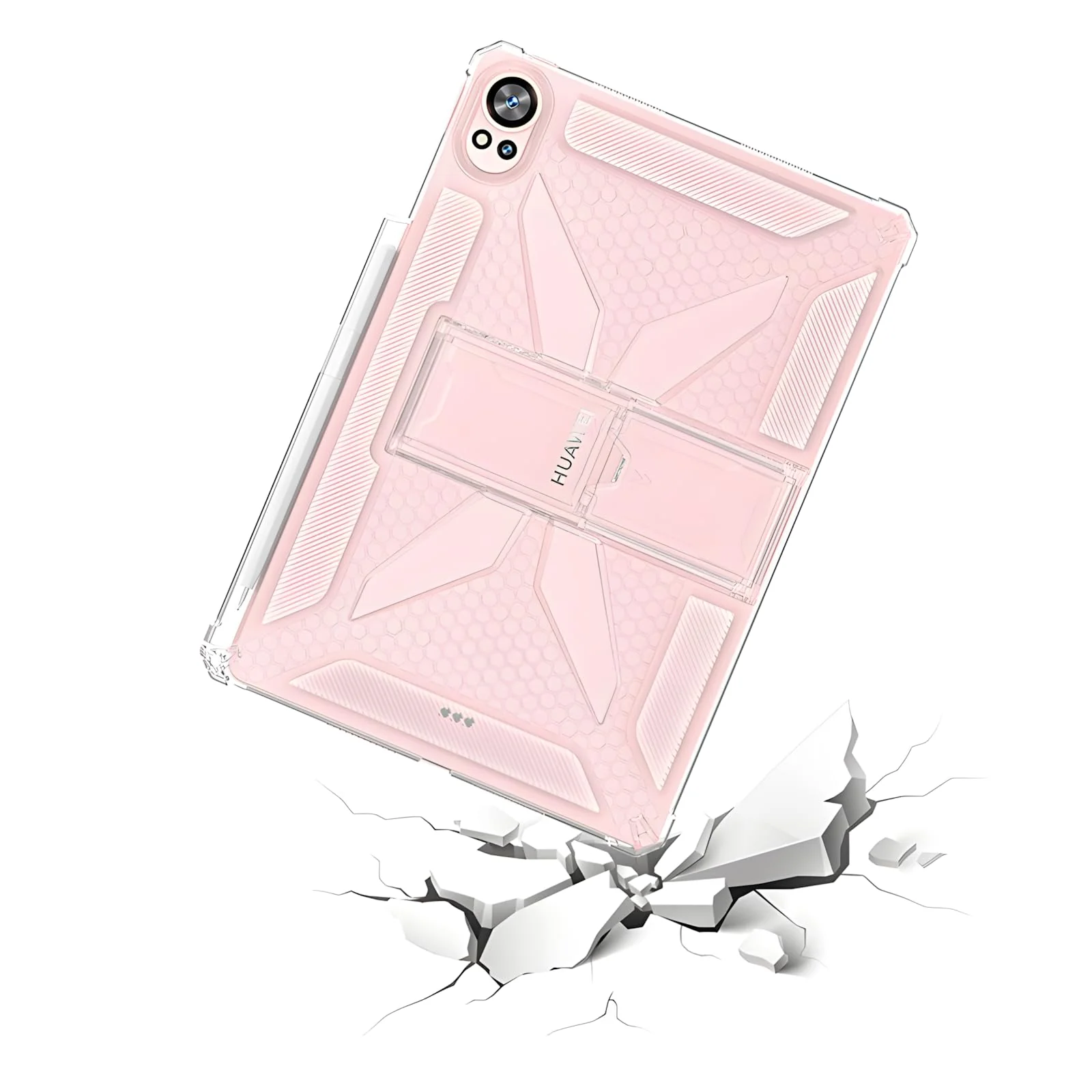 DL3 Mobilak Transparent Stand Case for Huawei MatePad Air 12 inch 2024/Matepad 12X 2024 Shockproof, Thin Slim Lightweight Anti-Yellowing Bumper, Kickstand Cover, with Pencil Holder - Clear