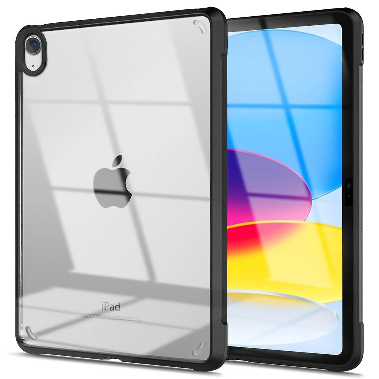 DL3 Mobilak Clear Case for iPad 10th Generation 10.9 Inch 2022, Slim Transparent Hard PC Back Cover TPU Frame Shell, Support Touch ID - Black