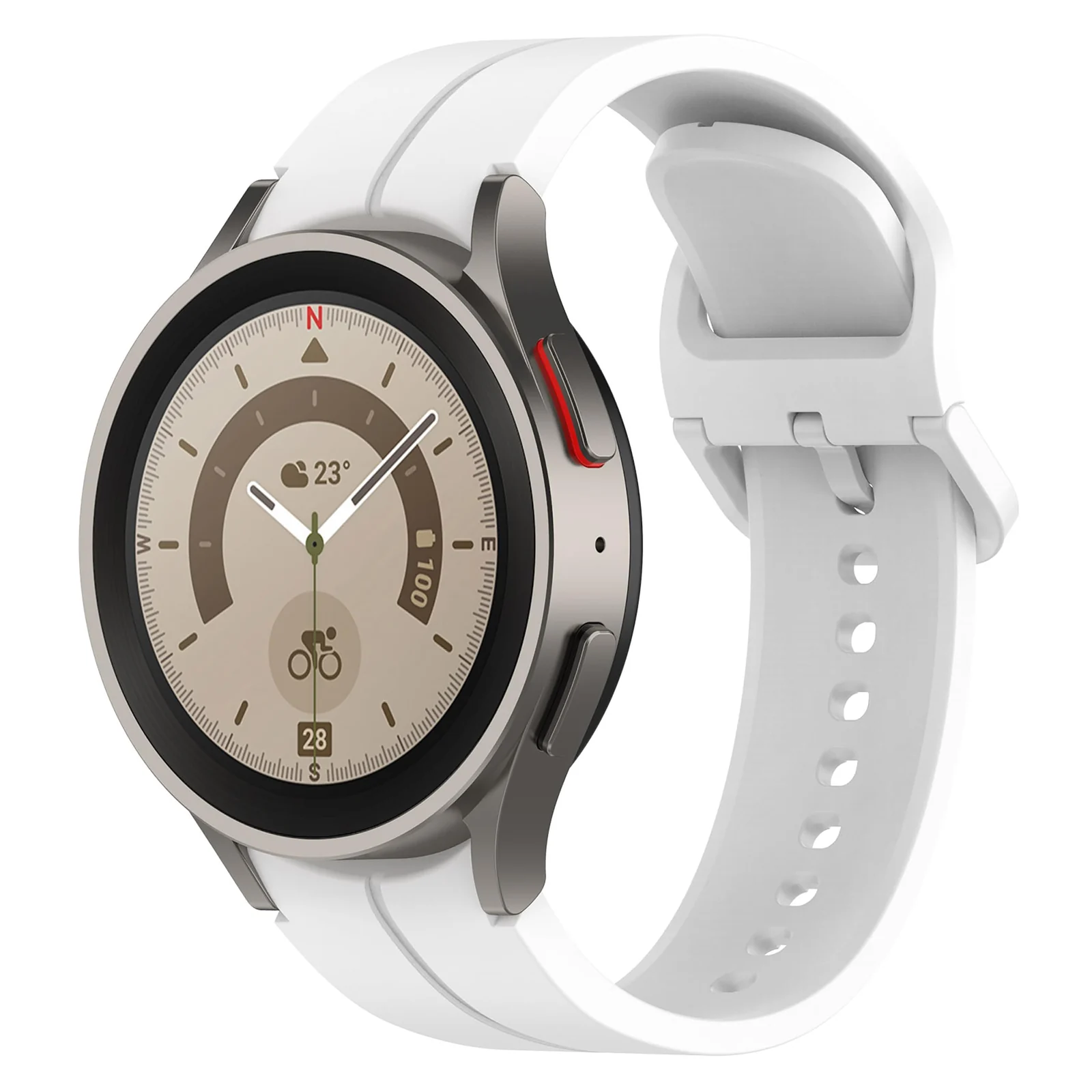 DL3 Mobilak Sport Watch Band Compatible with Samsung Galaxy Watch 7 FE 6 5 4 Band 40mm 44mm/ Galaxy Watch 6 Classic Bands 43mm 47mm/Watch 5 Pro Band 45mm/ Galaxy Watch4 Classic Band 42mm 46mm, No Gap - White