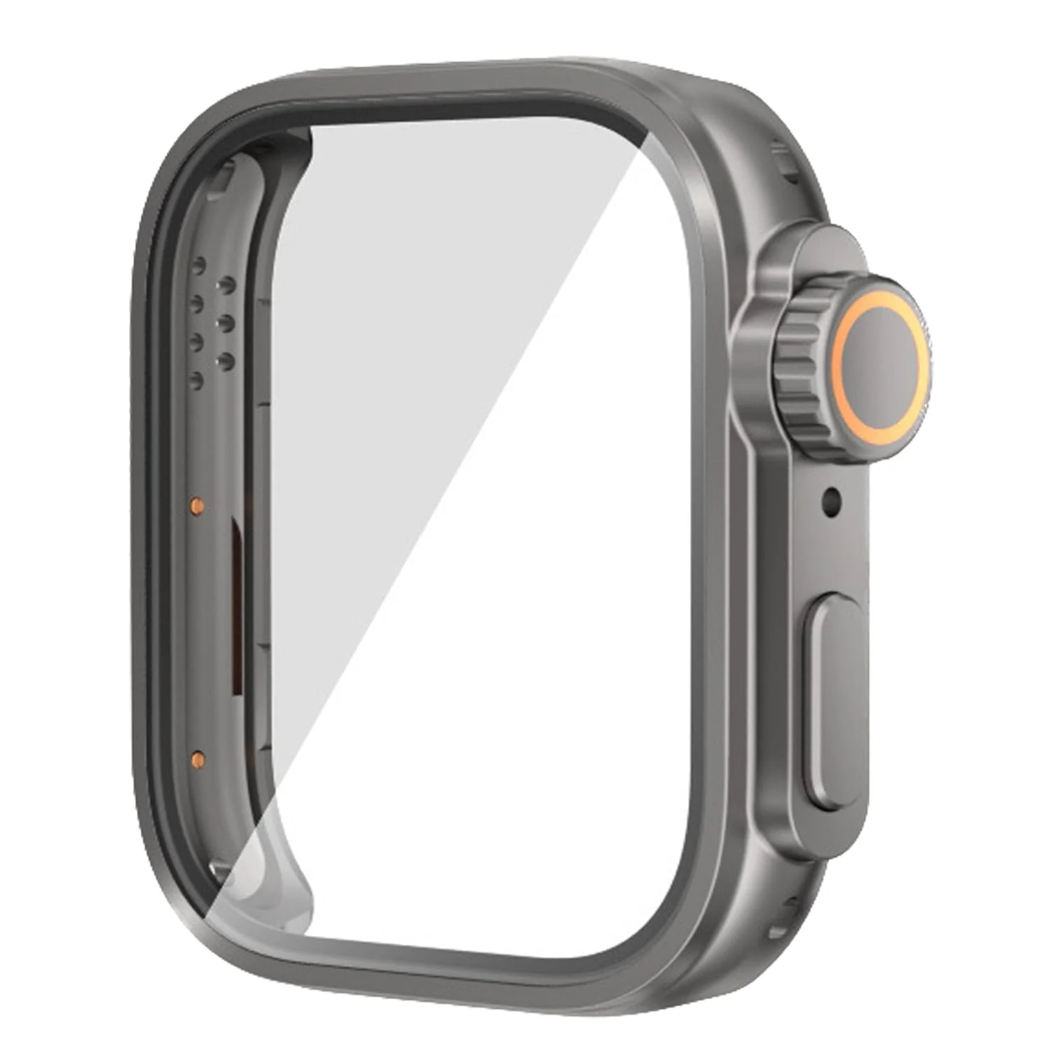 DL3 Mobilak for Huawei Watch Fit 4 2025 Case Screen Protector, [Looks Like iWatch Ultra Case] Built-in Tempered Glass Screen Unique Design Case Cover for Huawei Watch Fit4 - Titanium