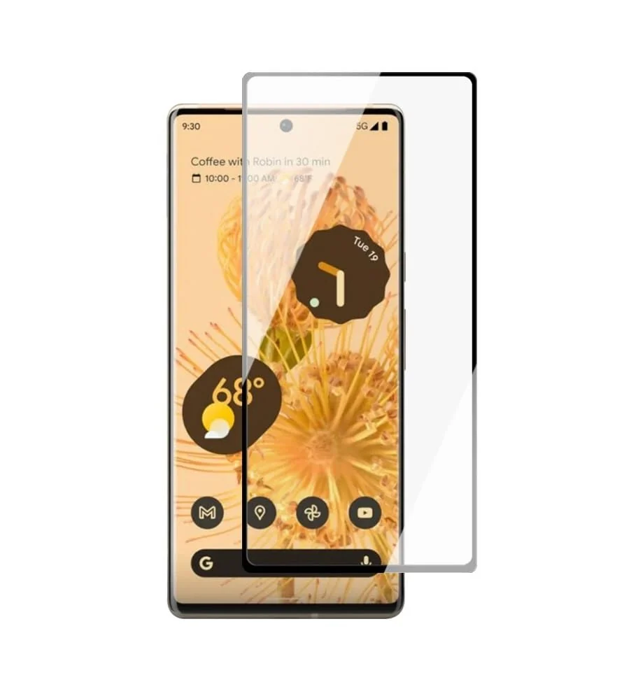 DL3 Mobilak Screen Protector for Google Pixel 6 Pro, Tempered Glass Screen Saver Premium HD Protective, Scratch Resistant, NO-Bubble, 9H Hardness, Full Coverage Film - Clear