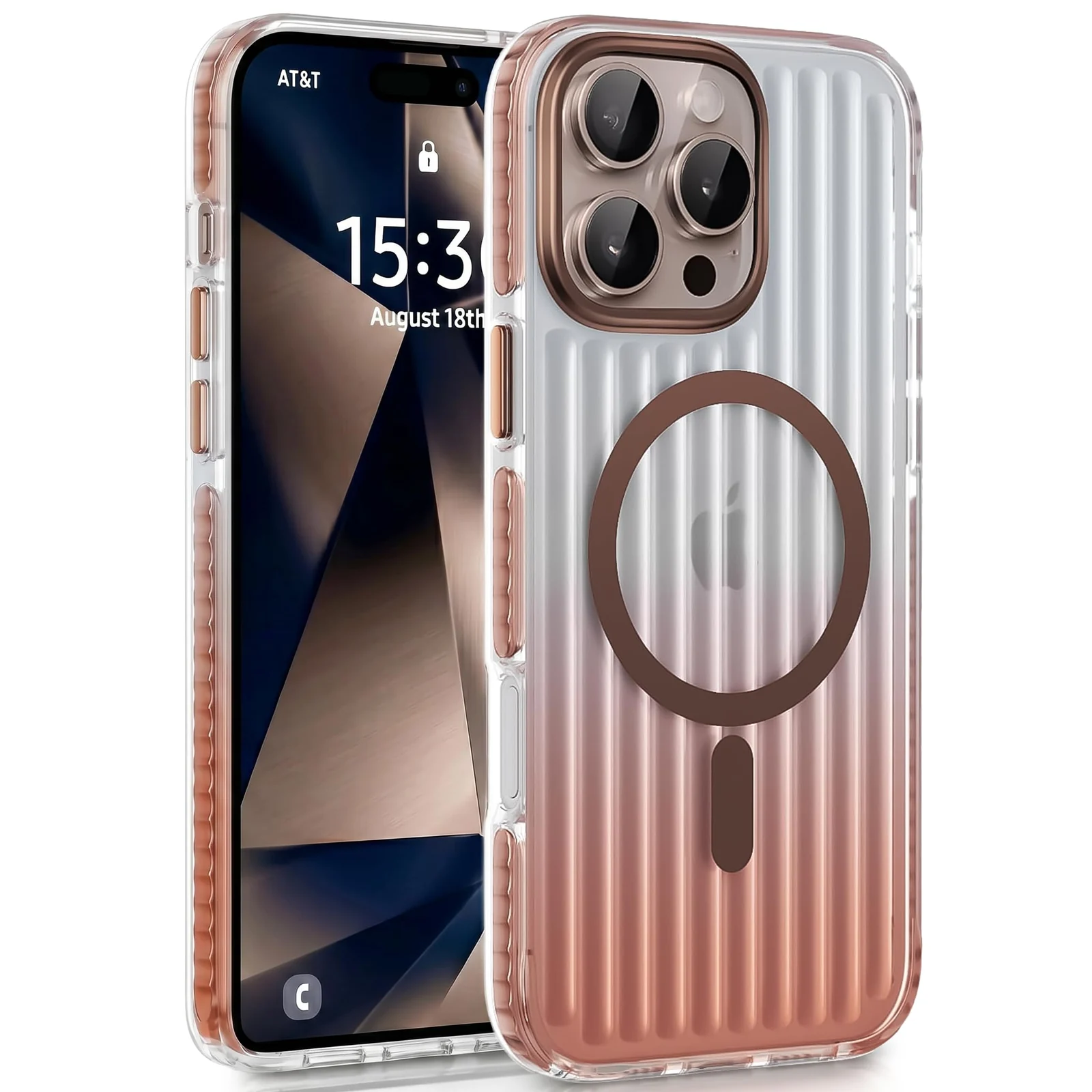 DL3 Mobilak Rugged Protective Case for iPhone 16 Pro Max 6.9-Inch, Compatible with MagSafe accessories, Camera protection, Shock-absorbing protection - Desert Brown