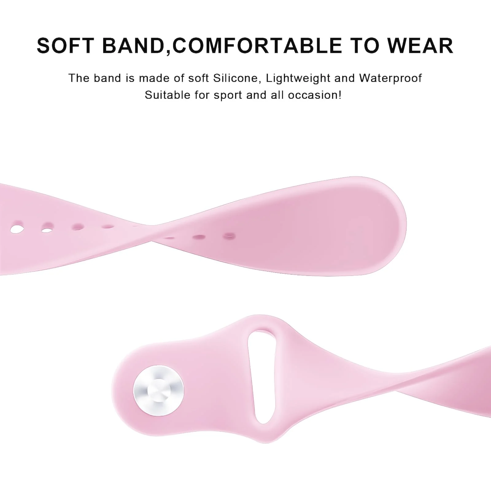 DL3 Mobilak Straps Compatible with Xiaomi Redmi Watch 5 Active/Redmi Watch 5 Lite Bracelets for Men Women, 22mm Soft Silicone Strap, Waterproof Adjustable Band Sports Replacement - Pink