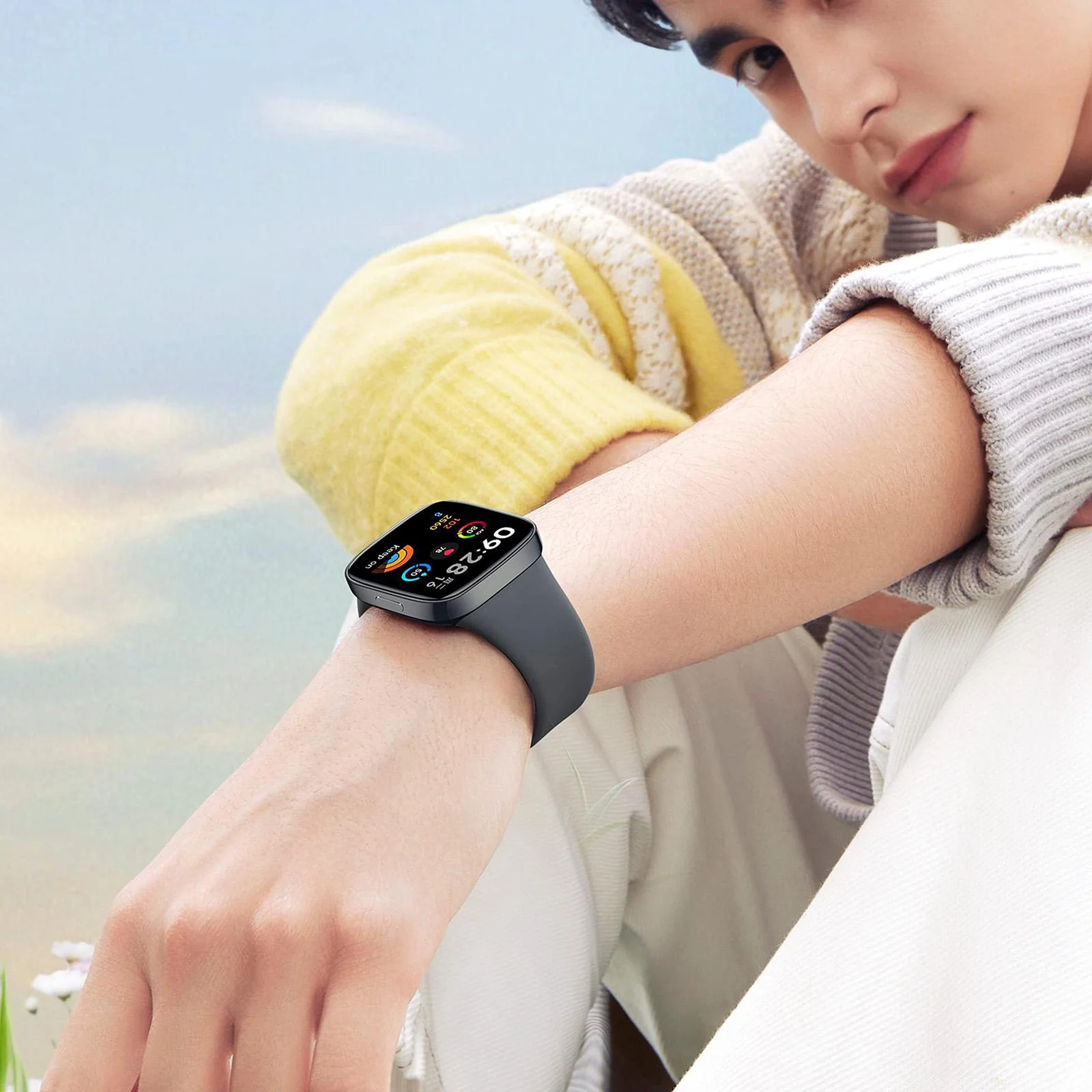 DL3 Mobilak Strap Silicone Compatible With Xiaomi Redmi Watch 3 Active/Redmi Watch 3 Lite, Sport Silicone Watch Band Wrist Strap, Bracelet Wristband Wrist Strap - Space Grey