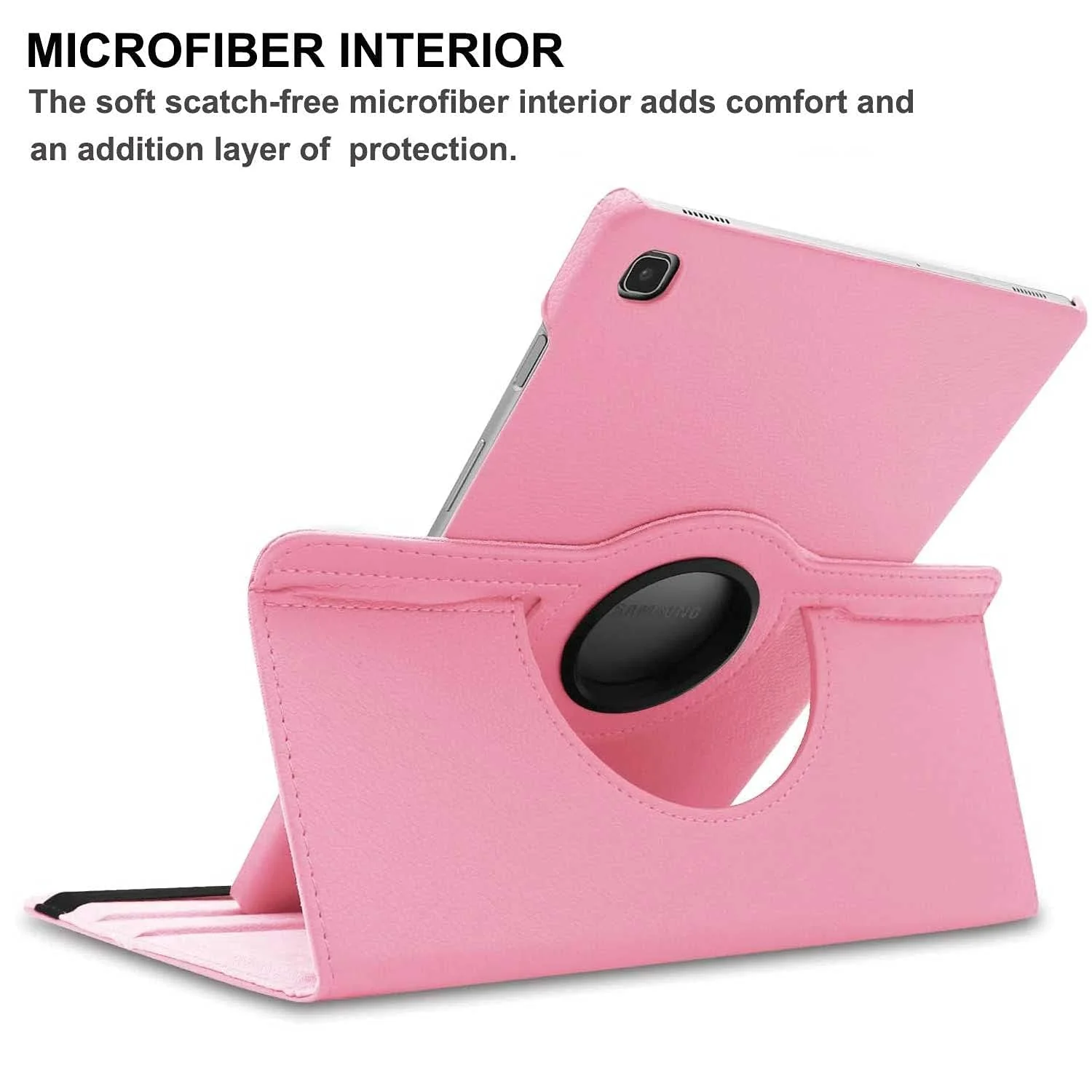 DL3 Mobilak Protective Cover for Samsung Galaxy Tab S6 Lite 2024/2022/2020 10.4 inch Tablet, 360° Rotatable Smart Stand, Leather Folio Flip Cover with Multi-Angle Viewing, Auto Wake Sleep - Pink