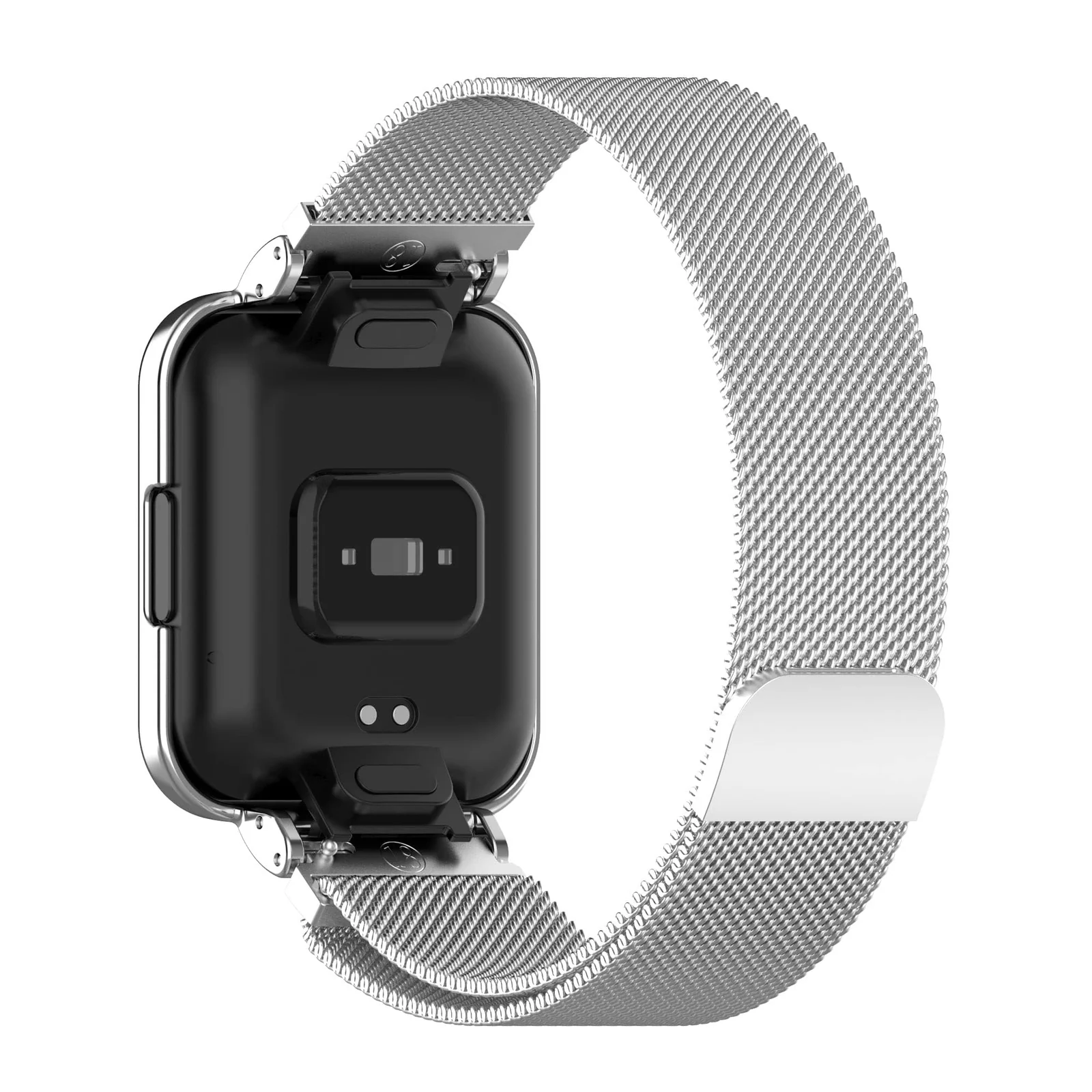 DL3 Mobilak Strap For Xiaomi Redmi Watch 2 Lite/Poco Watch/Redmi Watch 2 / Horloge 2, Magnetic Metal Stainless Steel Adjustable Wristbands Breathable Watch Band With Frame Metal - Silver