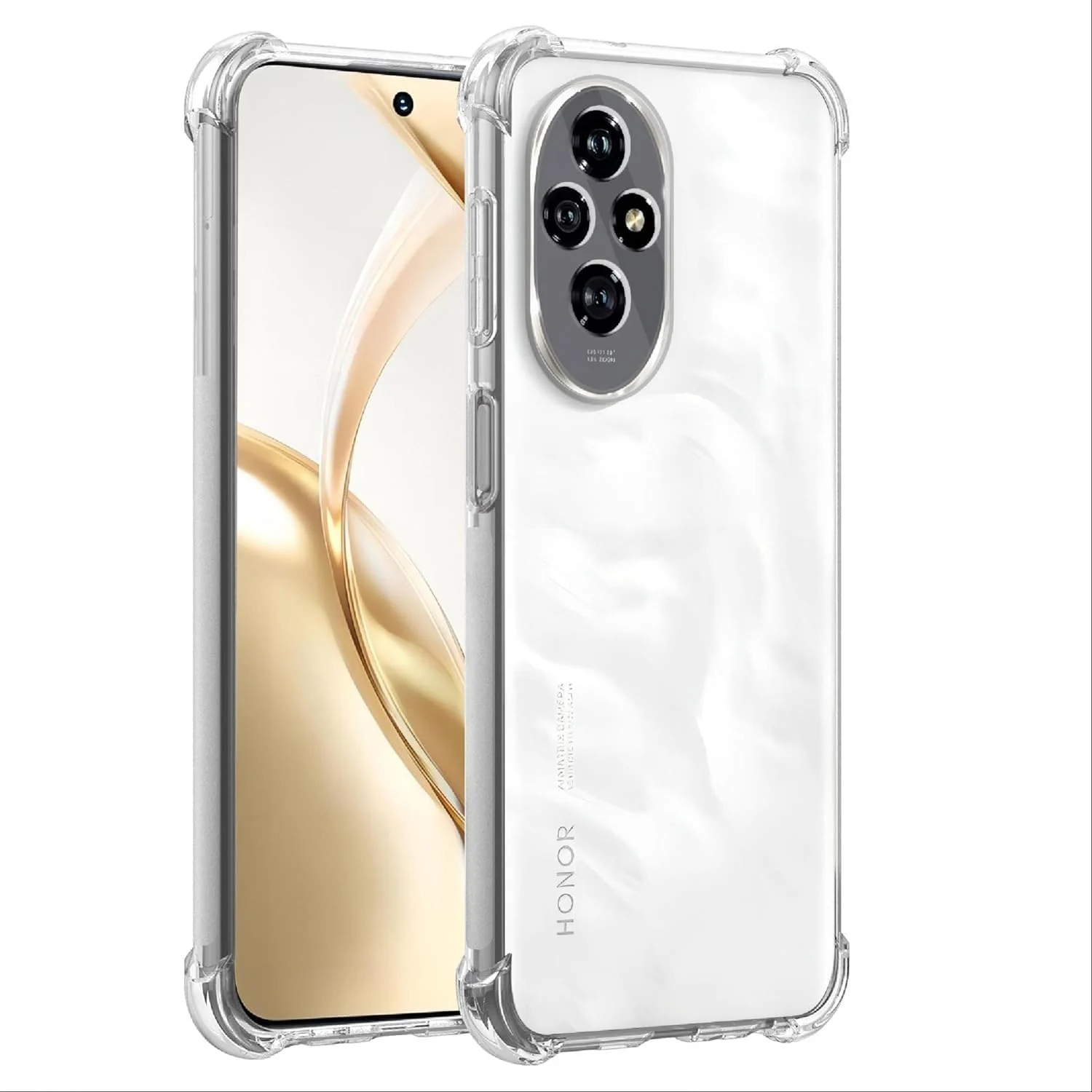 DL3 Mobilak Case Compatible with Honor 200 Pro 5G, Cover Silicone Transparent TPU Gorilla Anti-shock Protector Camera Shockproof Corners - Clear