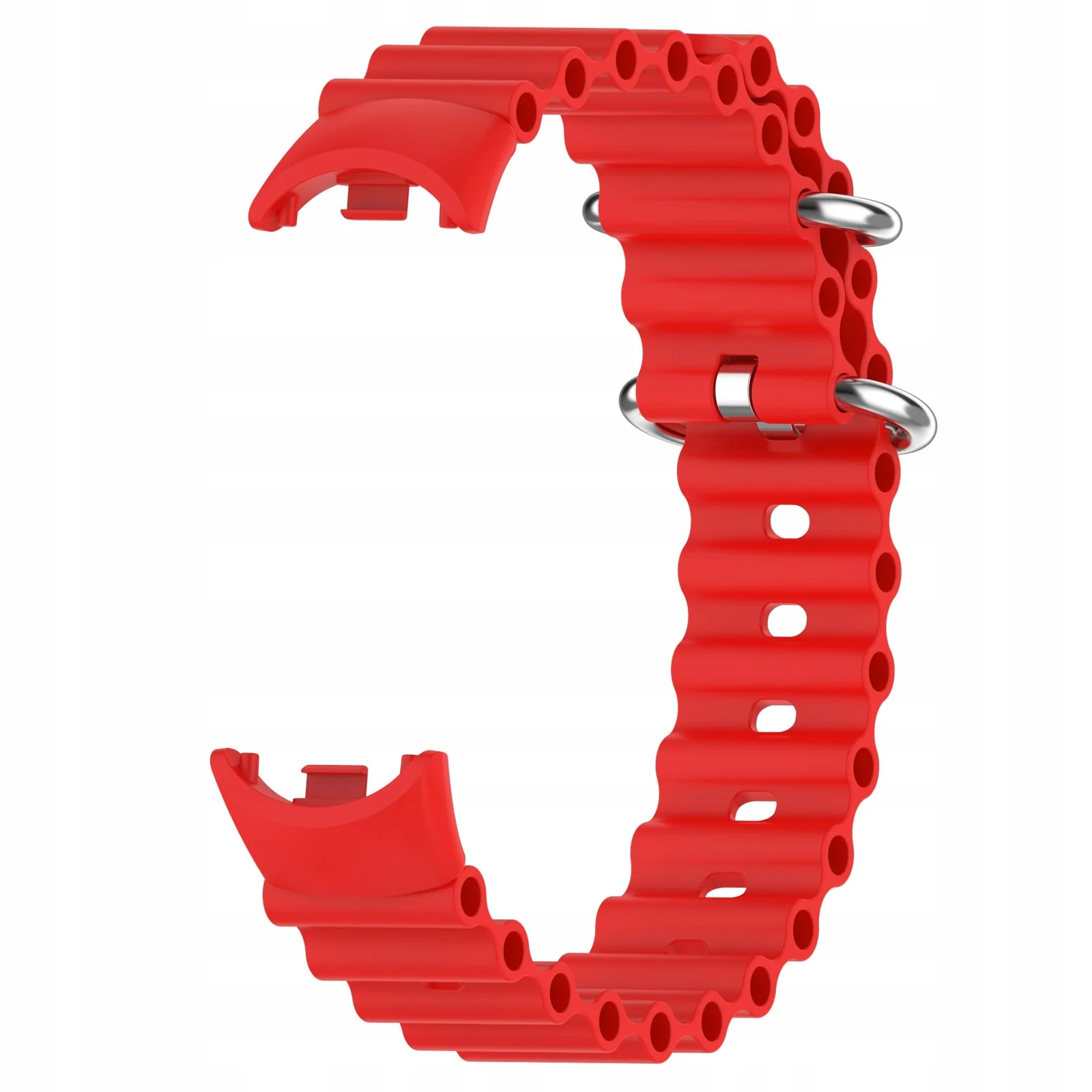 DL3 Mobilak Ocean Band for Xiaomi Mi Band 9 / Xiaomi Mi Band 8, Adjustable Silicone Stretchy Sport Strap Women Men Replacement Wristband For Xiaomi Smart Band 8 / Xiaomi Smart Band 9 - Red