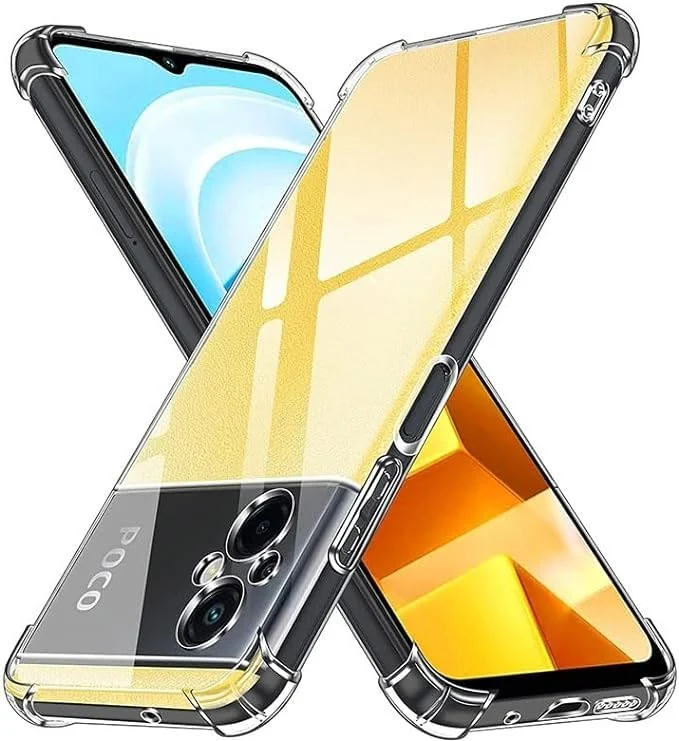 DL3 Mobilak Case Compatible with Xiaomi Poco M5 4G, Cover Silicone TPU Gorilla Anti-shock Protector Camera Shockproof Corners - Clear