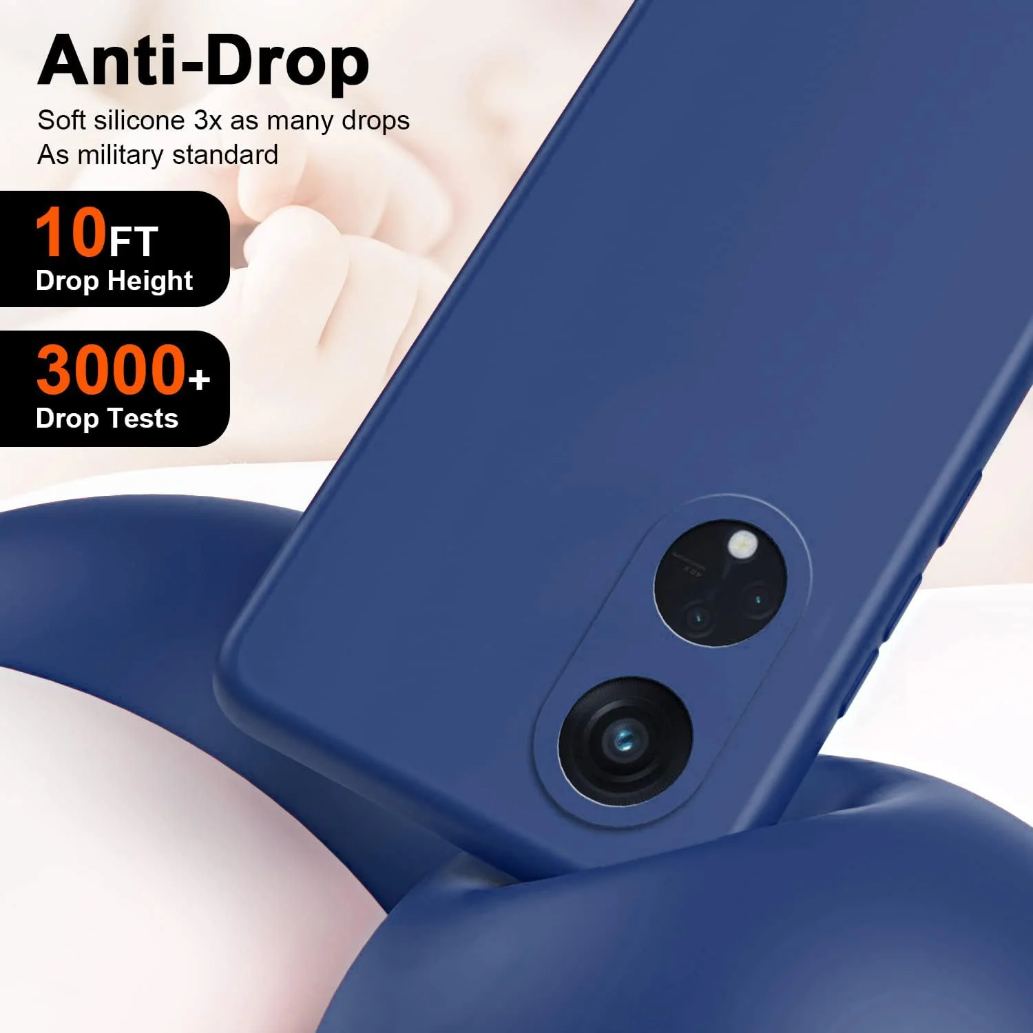 DL3 Mobilak Liquid Silicone Protective Case for OPPO Reno 8T 5G / OPPO A1 Pro with Microfiber Lining and Shockproof Design - Blue