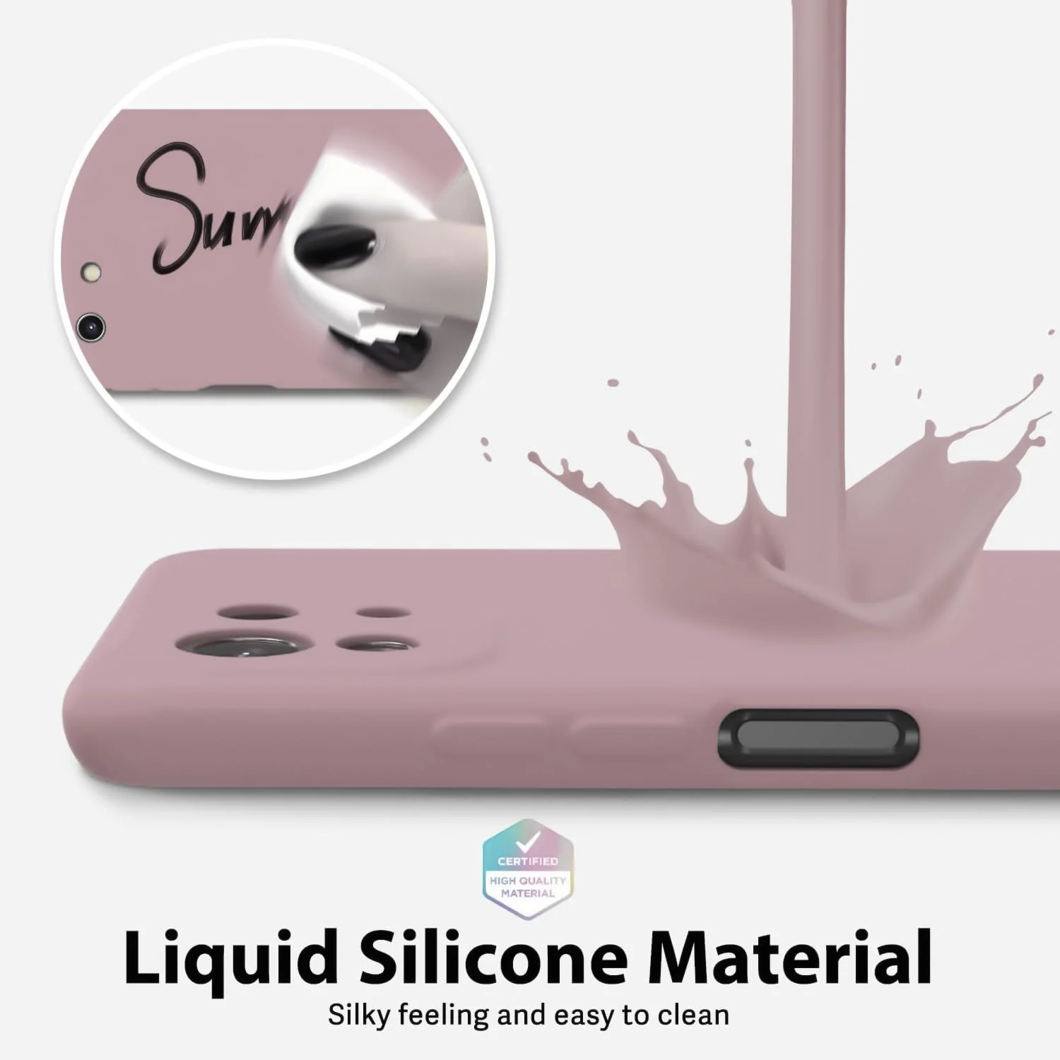 DL3 Mobilak Liquid Silicone Protective Case with Soft Microfiber Lining with Full Camera Protection for Xiaomi Mi 11 Lite 4G / 5G & Mi11 Lite 5G NE - Cashmere