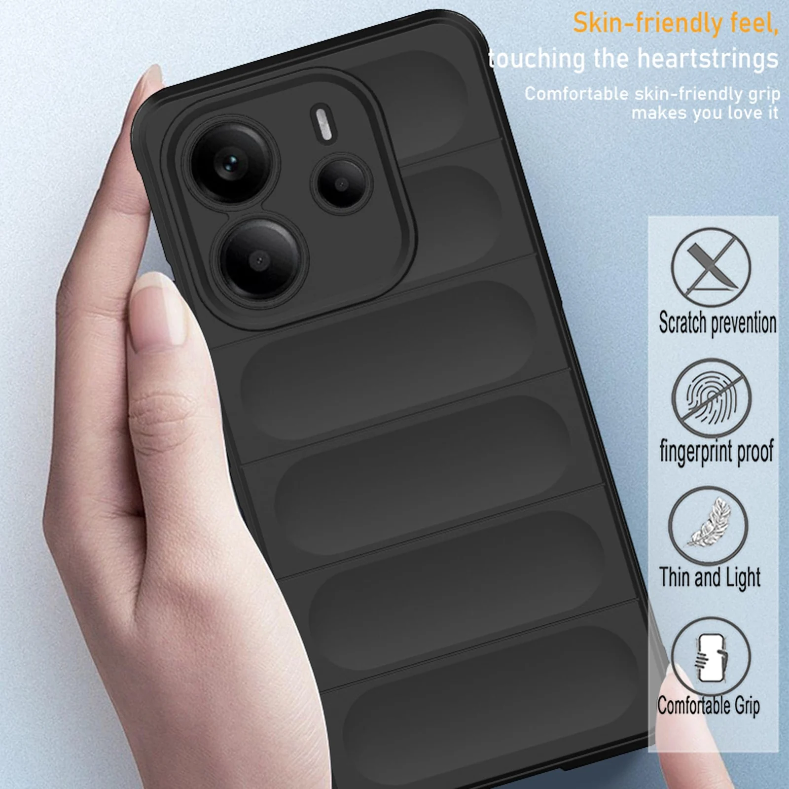 DL3 Mobilak Flexible Silicone and TPU Protective Case with Camera Protection for Xiaomi Redmi Note 14 4G - Gray