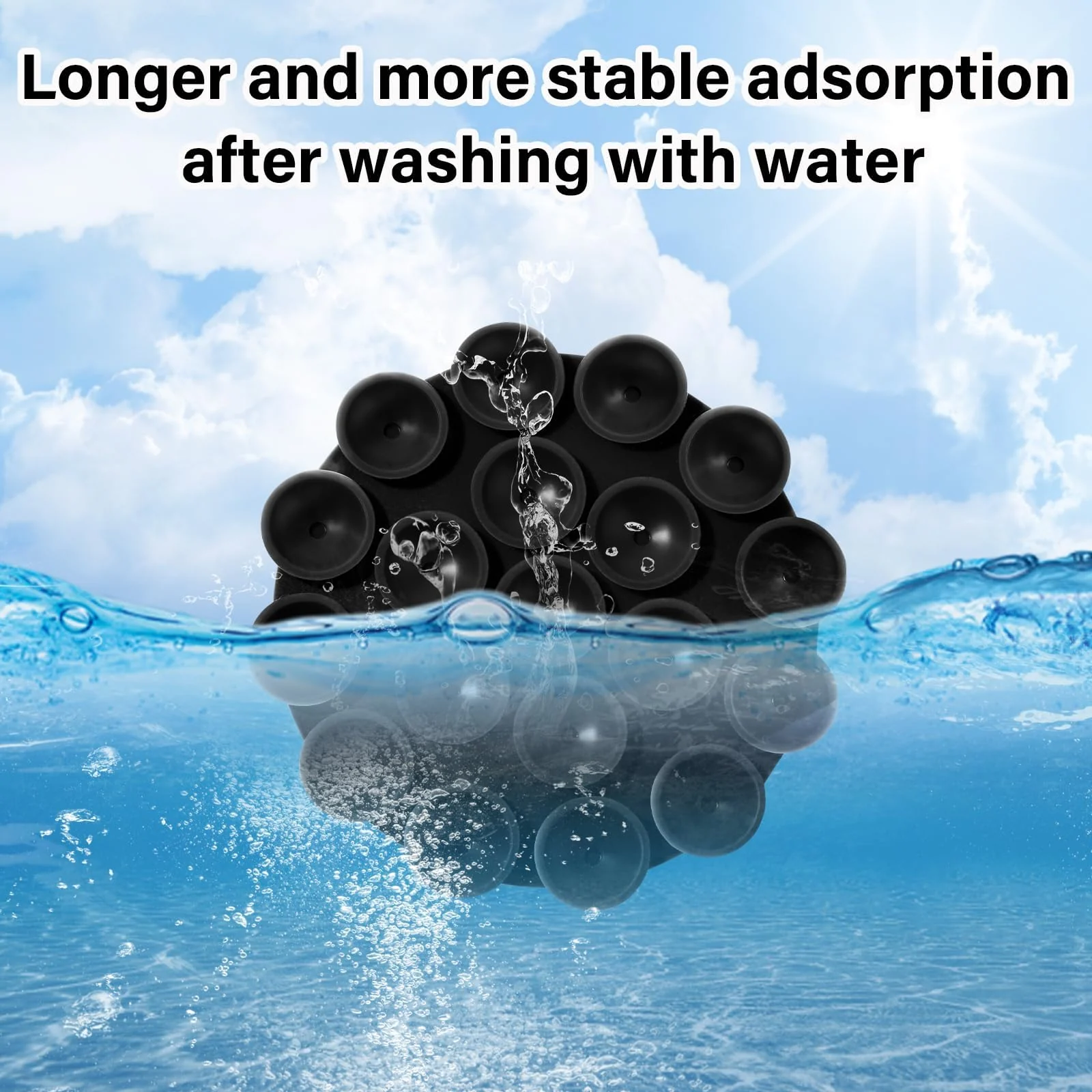 DL3 Mobilak Silicone Suction Cup Phone Mount for iPhone and Android, Double-sided suction design, Hands-free phone support, Strong suction grip - A Black