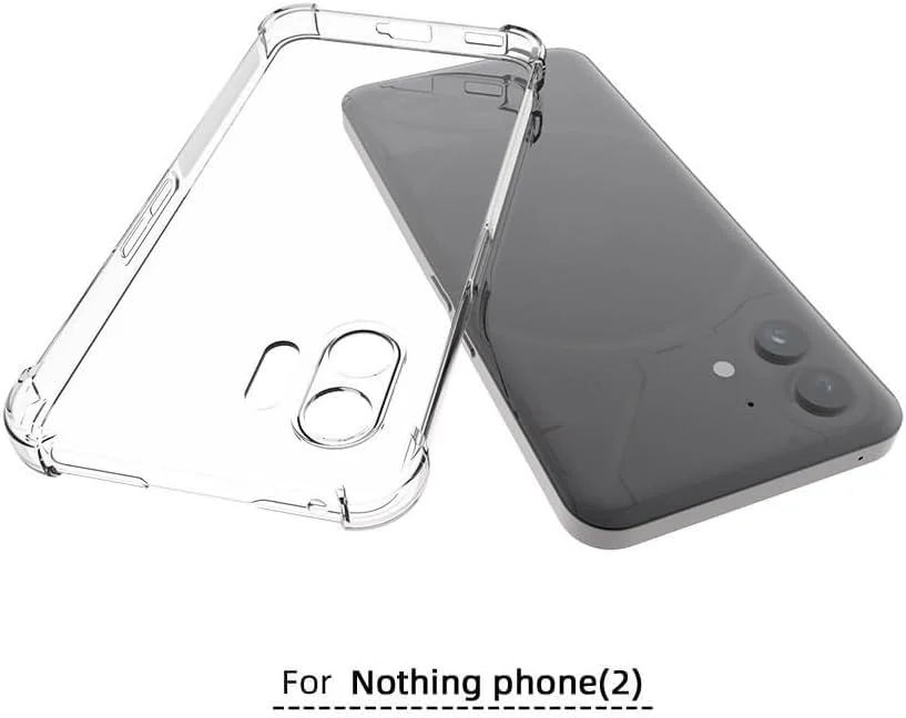 DL3 Mobilak Case Compatible with Nothing Phone 2, Cover Silicone TPU Gorilla Anti-shock Protector Camera Shockproof Corners - Clear