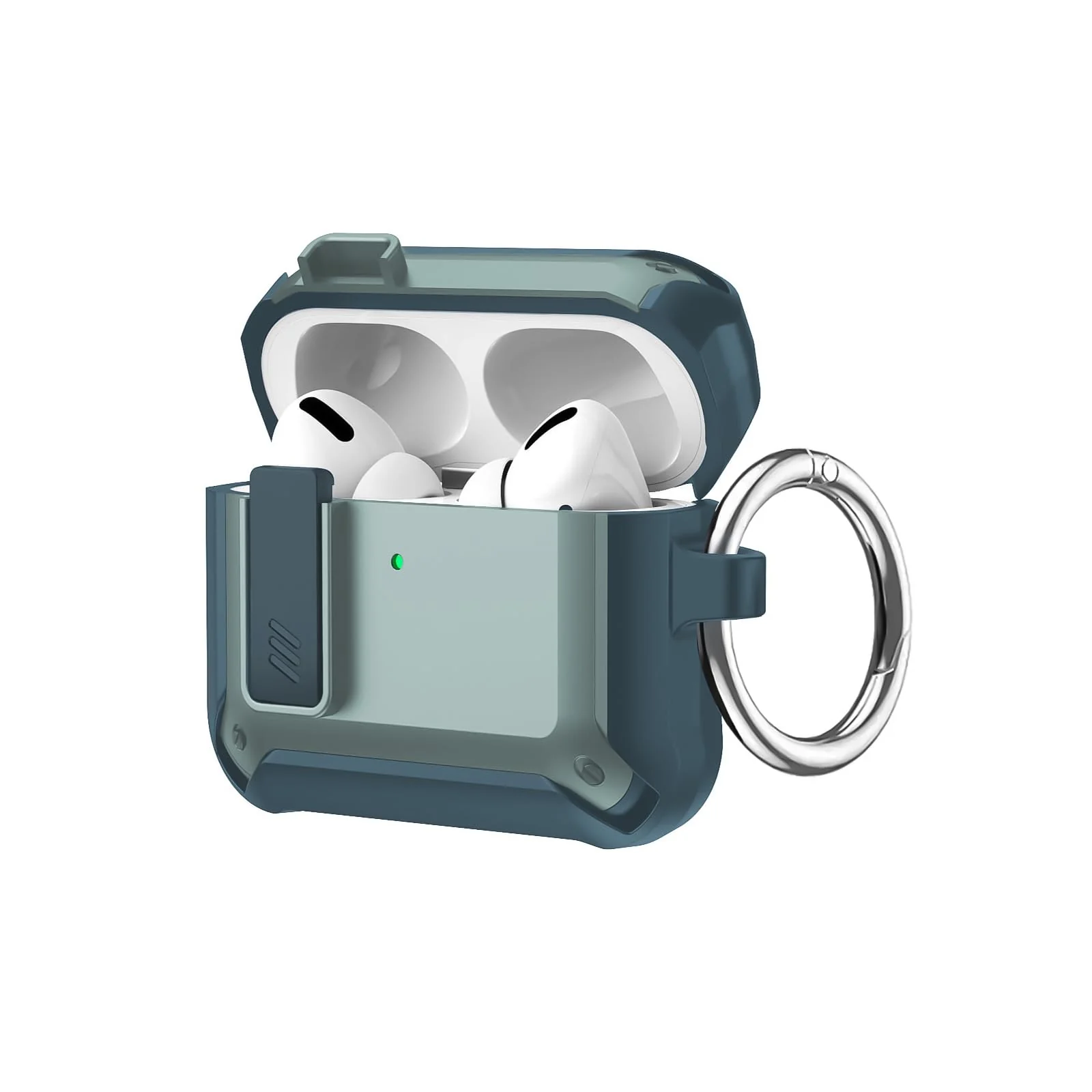 DL3 Mobilak AirPods 3 Case With Lock Lid, Rugged for AirPod 3rd 2021 Cool Protective Cover for Men Full-Body Armor Shockproof Skin Shell With Carabiner