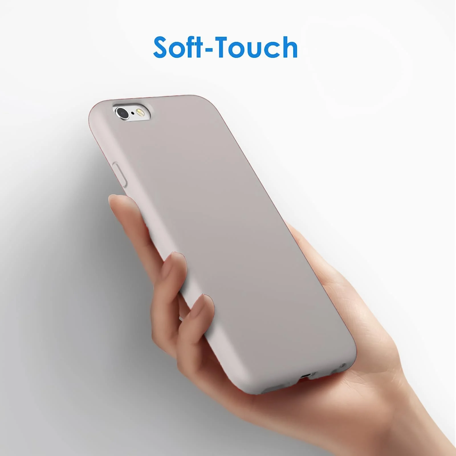 DL3 Mobilak Compatible with iPhone 6 / 6S Case, Liquid Silicone Case, Full Body Protective Cover, Shockproof, Slim Phone Case, Anti-Scratch Soft Microfiber Lining - Stone