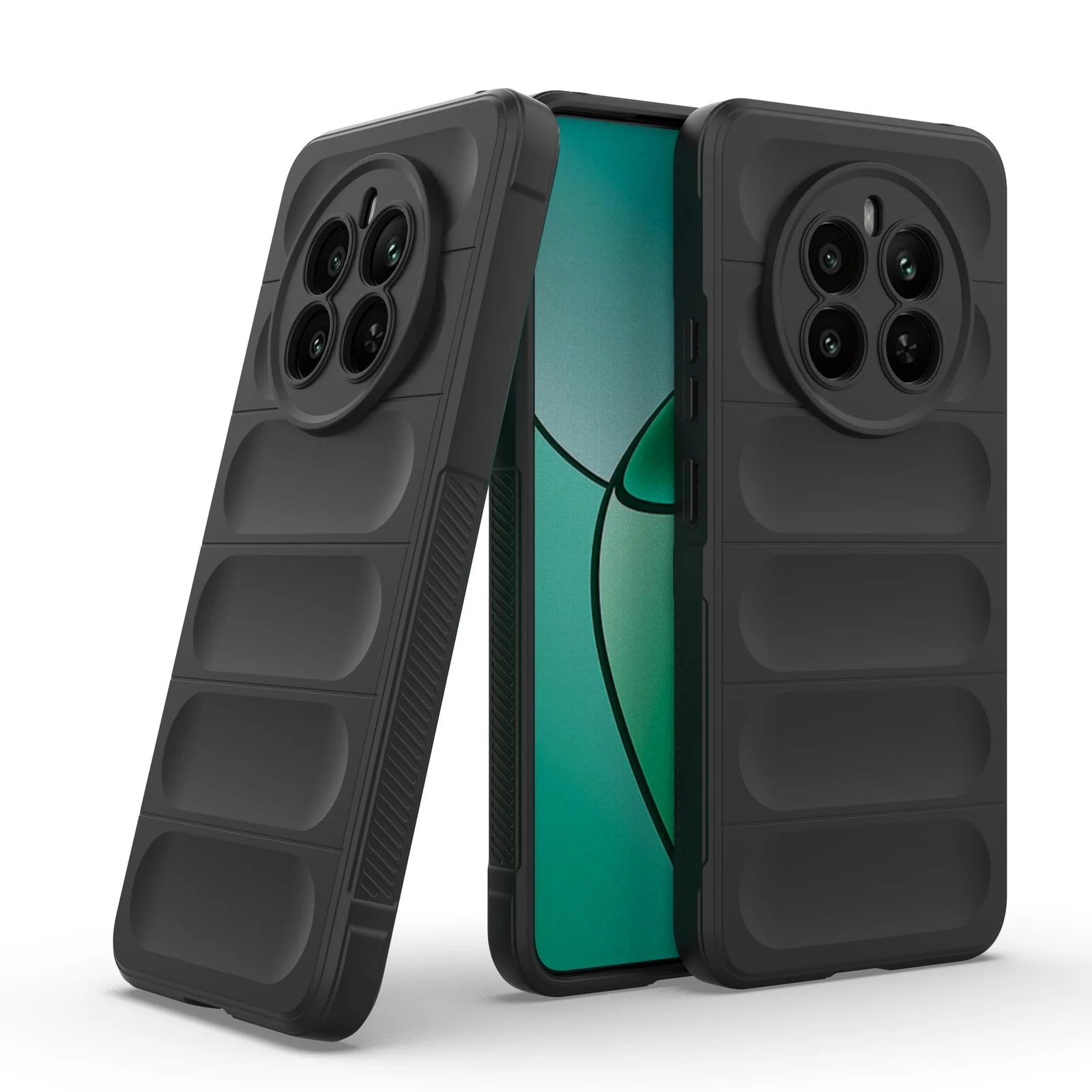 DL3 Mobilak Soft Silicone Protective Case for realme 12 Pro / realme 12 Pro Plus with Camera Protection and Shockproof Design - Black