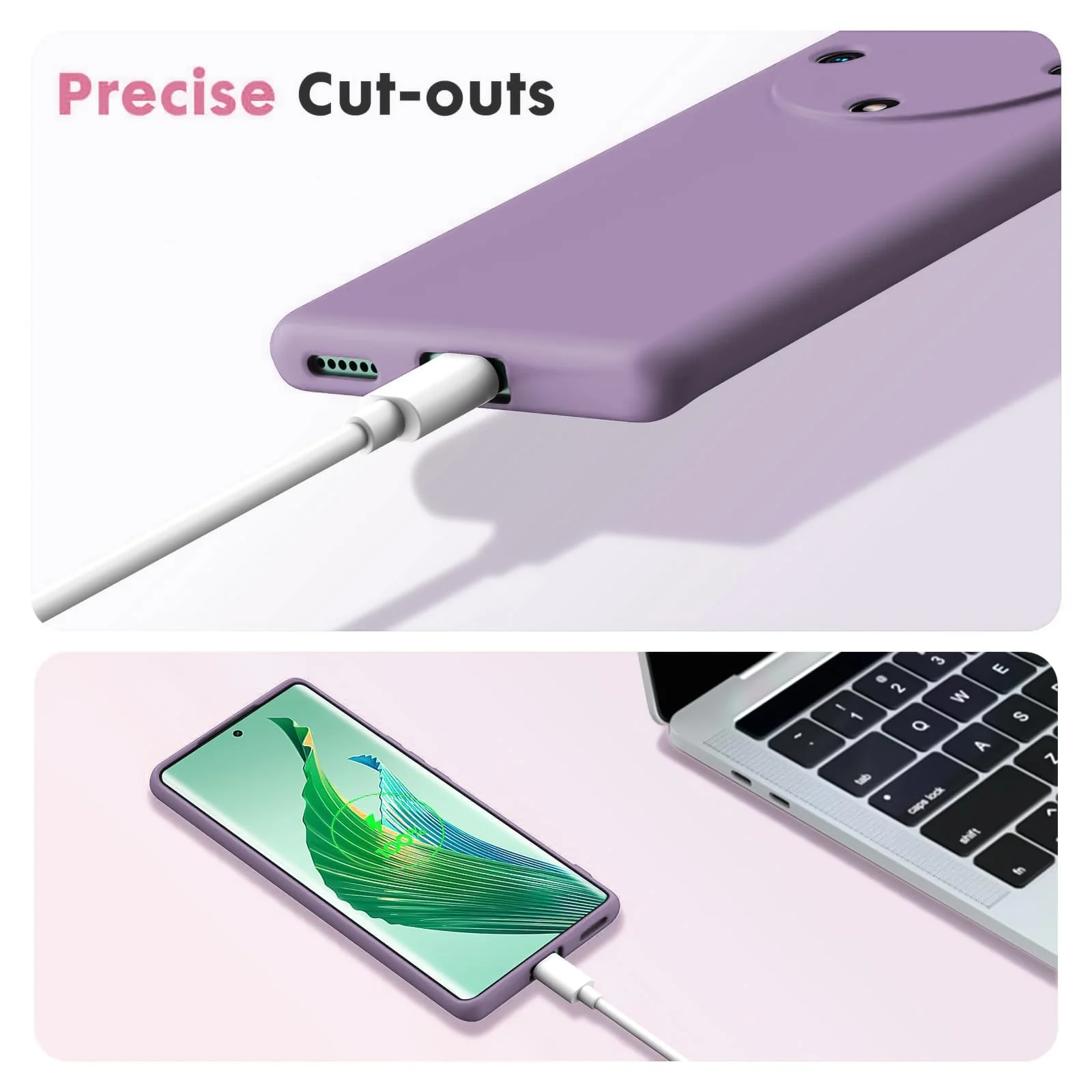 DL3 Mobilak Silicone Protective Case for Honor X9a, Shock-absorbing protection, Scratch-resistant surface, Soft microfiber lining - Lavender