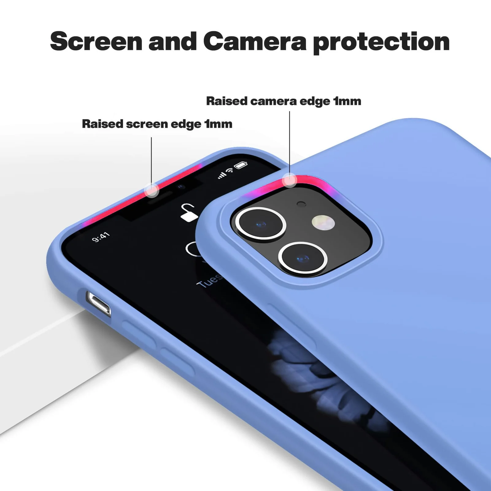 DL3 Mobilak Liquid Silicone Case for iPhone 11 (6.1 Inch), Shock-absorbing protection, Scratch-resistant surface, Soft microfiber lining - Light Blue