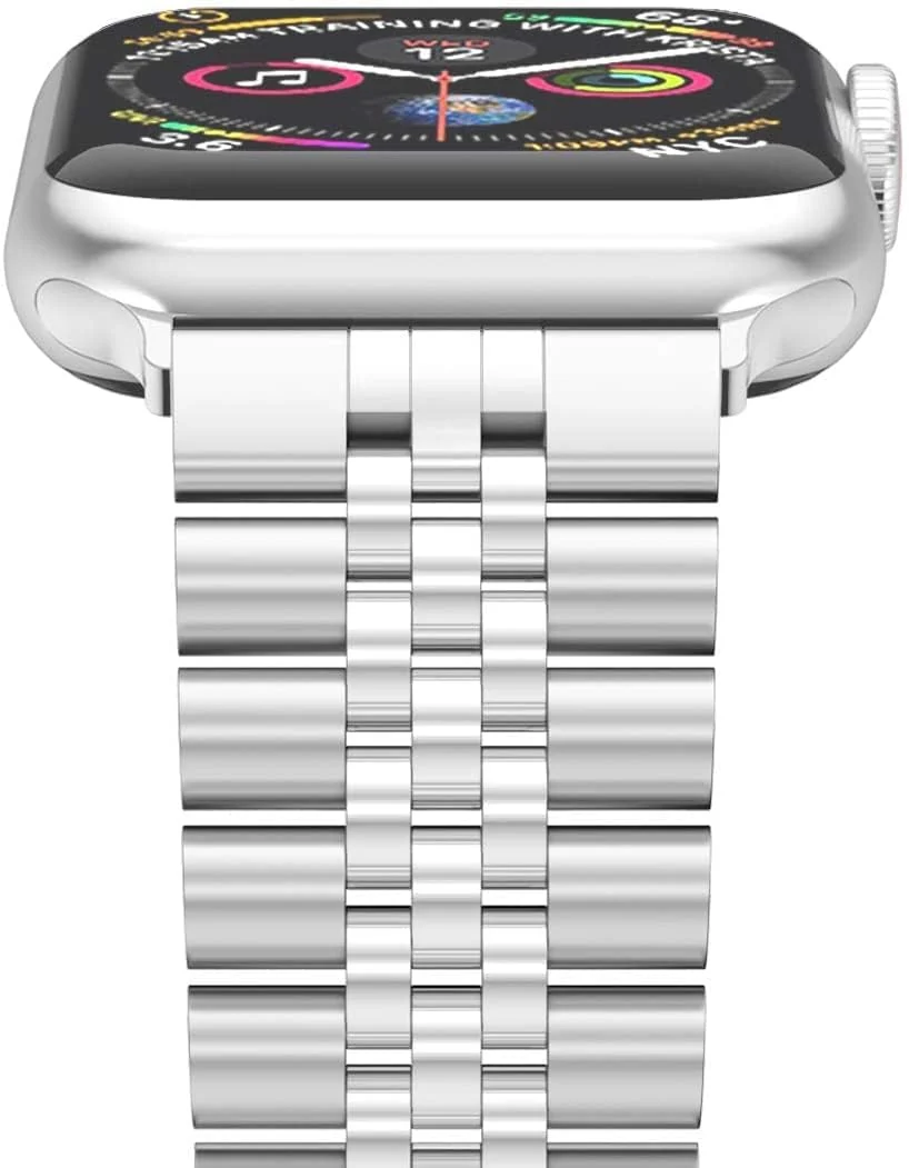 DL3 Mobilak Band For Apple Watch Ultra Band 49mm 45mm 44mm 42mm 41mm 40mm 38mm, Metal Stainless Steel Strap for Apple Watch Series 8 Ultra 7 6 5 4 3 2 1 Se (A. , 42MM/44MM/45MM/49MM) - A.Silver