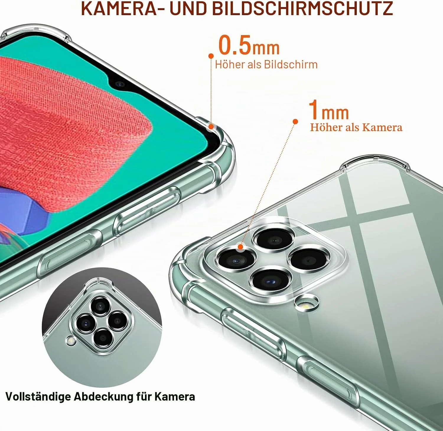 DL3 MOBILAK Anti-Shock Transparent TPU Phone Case for Samsung Galaxy M33 5G, Clear