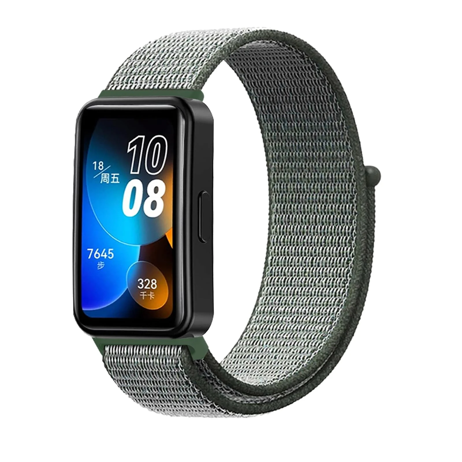 DL3 Mobilak Nylon Strap for Huawei Band 9 | Huawei Band 8 Watch Band, Men and Women Breathable Elastic Bracelet, Adjustable Straps Replacement Band Sport Watchband - Olive