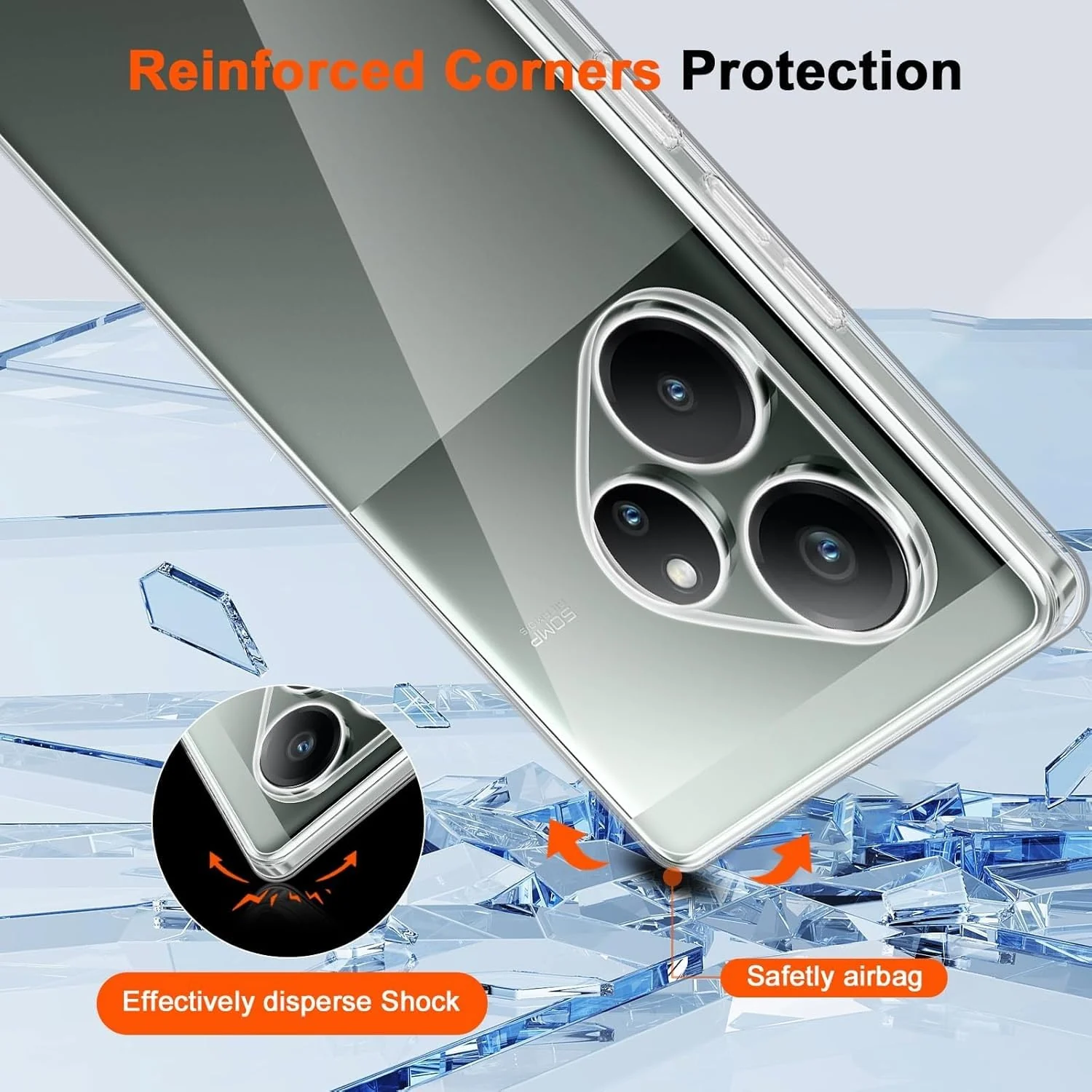 DL3 Mobilak Case Compatible with realme GT6/GT Neo6/GT Neo 6 SE/GT 6T Case Crystal Soft TPU Gel Case Flexible Silicone Anti-Scratch Camera Protection TPU Cover - Clear