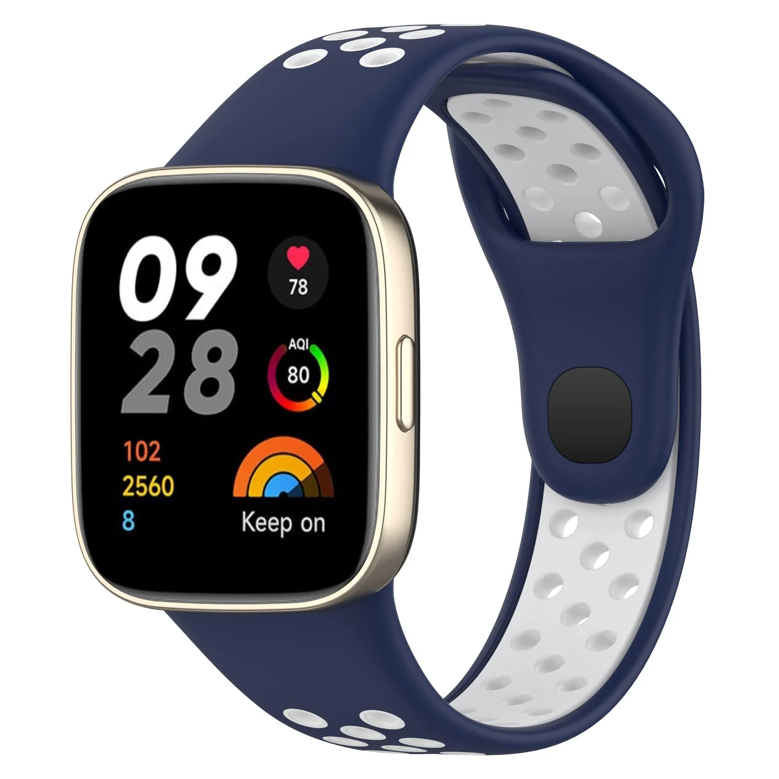 DL3 Mobilak Strap For Xiaomi Redmi Watch 3 (Not for Redmi Watch 3 Lite/Active), [Breathable] Soft Silicone Strap, Two Tone Band, Silicone Replacement Strap - Black