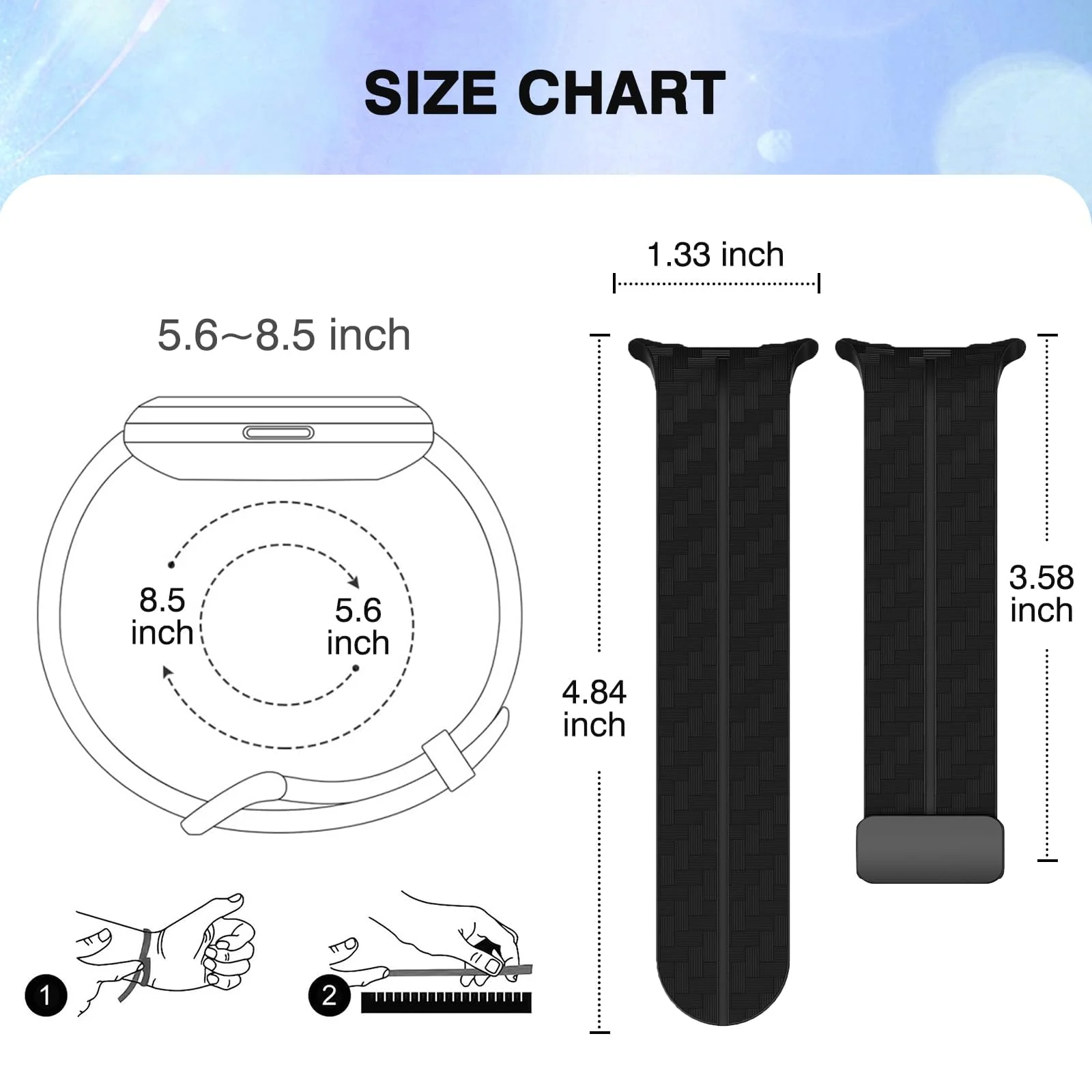 DL3 Mobilak Compatible for Samsung Galaxy Watch Ultra Band 47mm for Men Women, Soft Silicone Waterproof Sport Strap with Magnetic Clasp, Stylish Carbon Fiber Replacement Galaxy Watch 7 Ultra Bands - Black