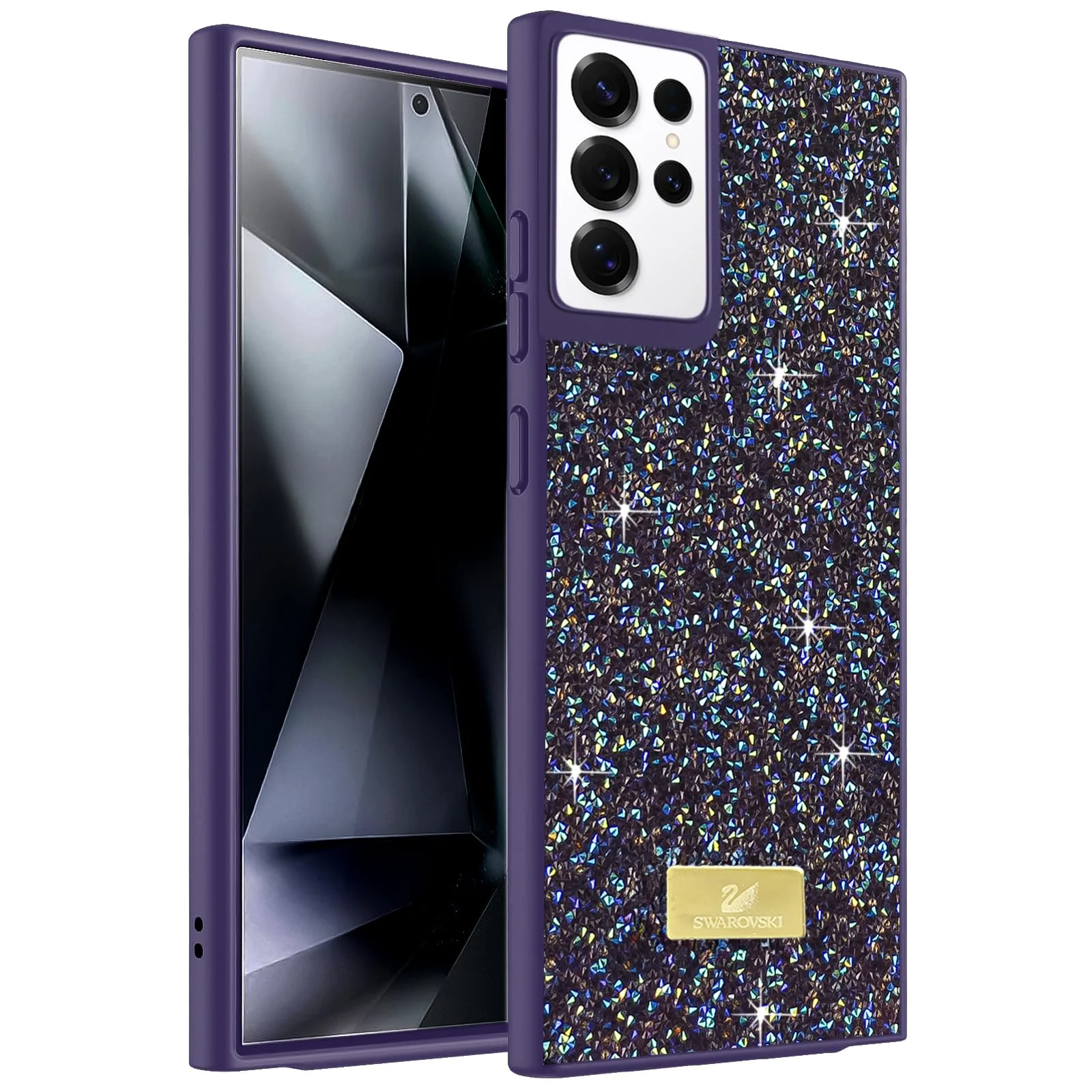 Case For Samsung Galaxy S21 Ultra Case Glitter, Sparkle Diamond Crystal Bling Case with Bling, Ultra Thin Lightweight Full Body Shockproof Anti-Scratch Protective Cover - Black