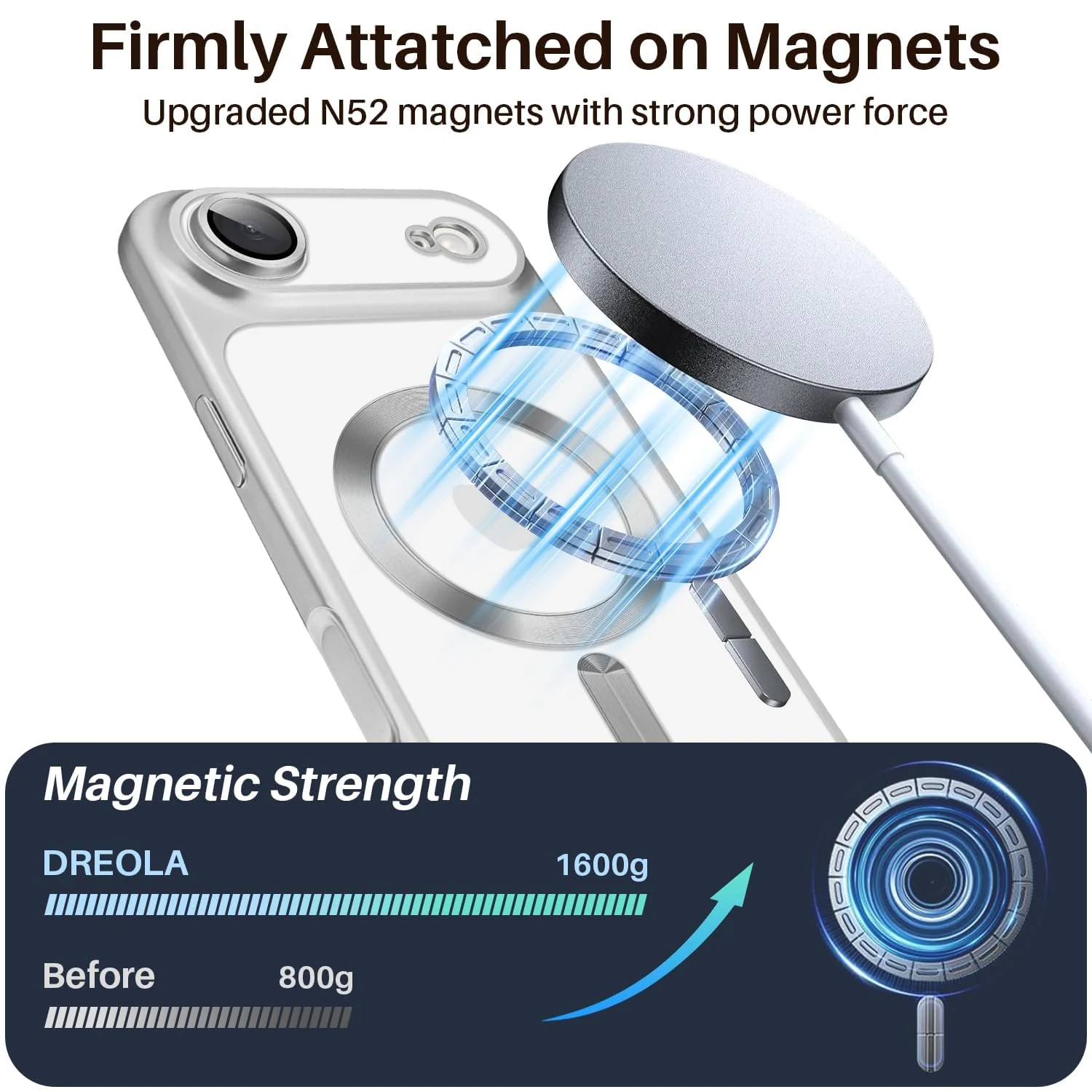 DL3 Mobilak Plated-Edge Protective Case for iPhone 17 Air with Camera Control Button, Compatible with MagSafe accessories, Built-in magnetic car-mount support, Camera protection - Silver