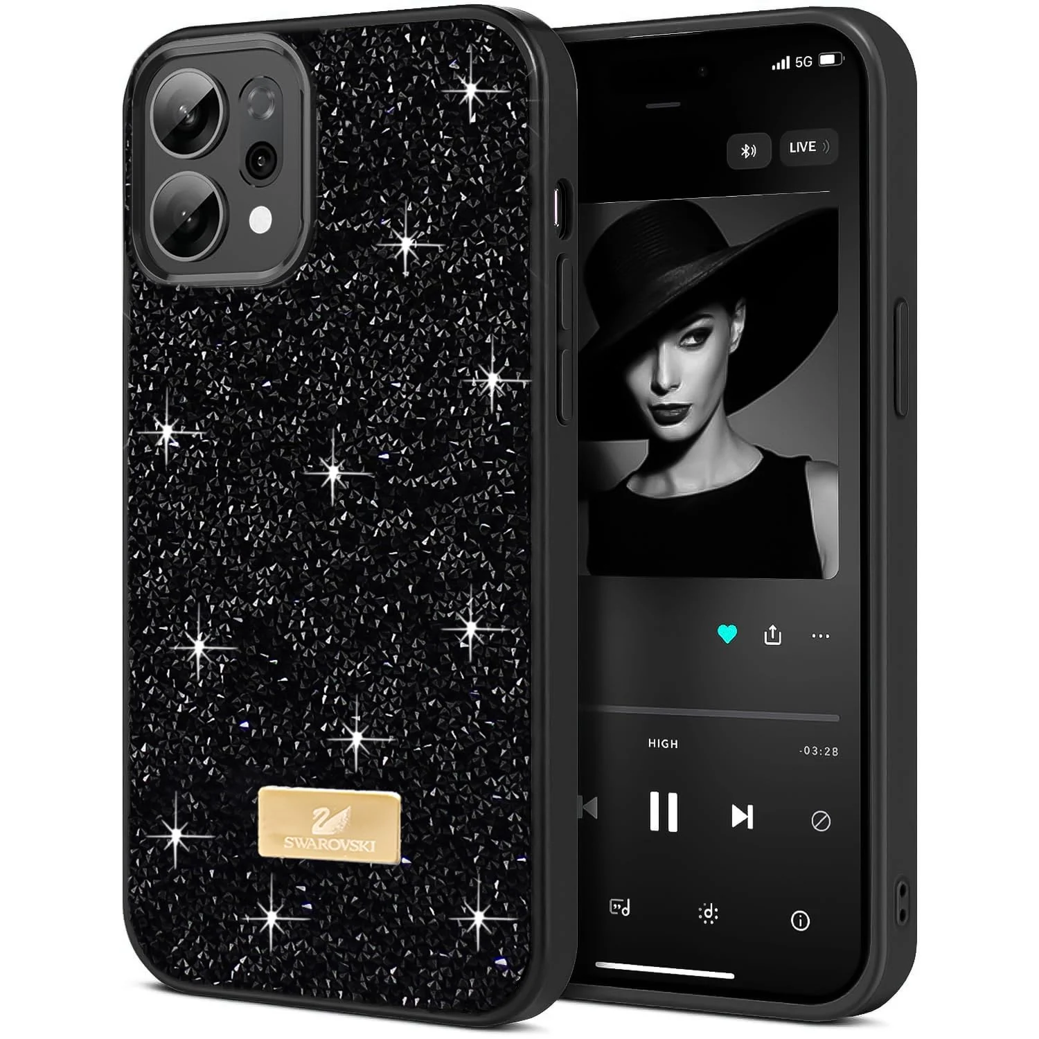 5.5 — DL3 Mobilak Glitter Rhinestone Protective Case for OPPO Reno 14 5G with Shockproof Design