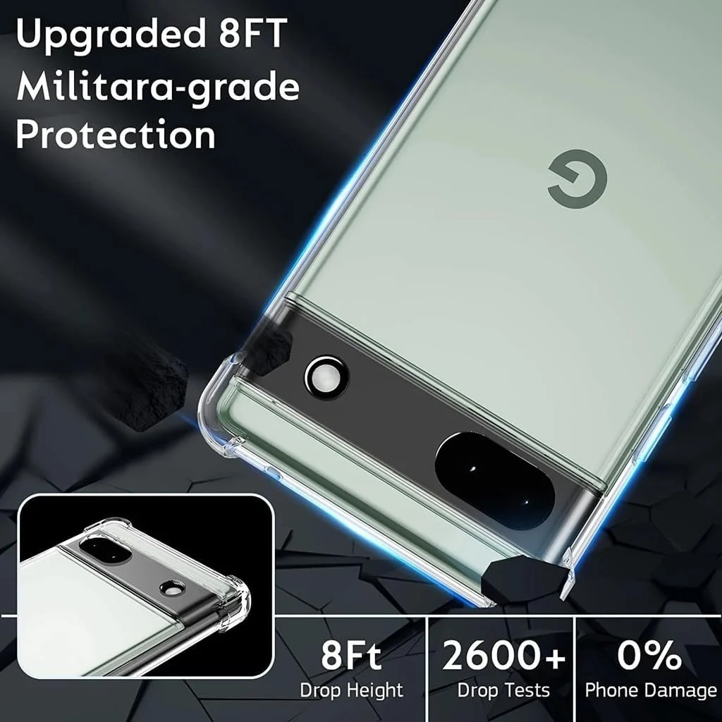 DL3 Mobilak Case Compatible with Google Pixel 8A, Cover SiliconeTransparent TPU Gorilla Anti-shock Protector Camera Shockproof Corners - Clear