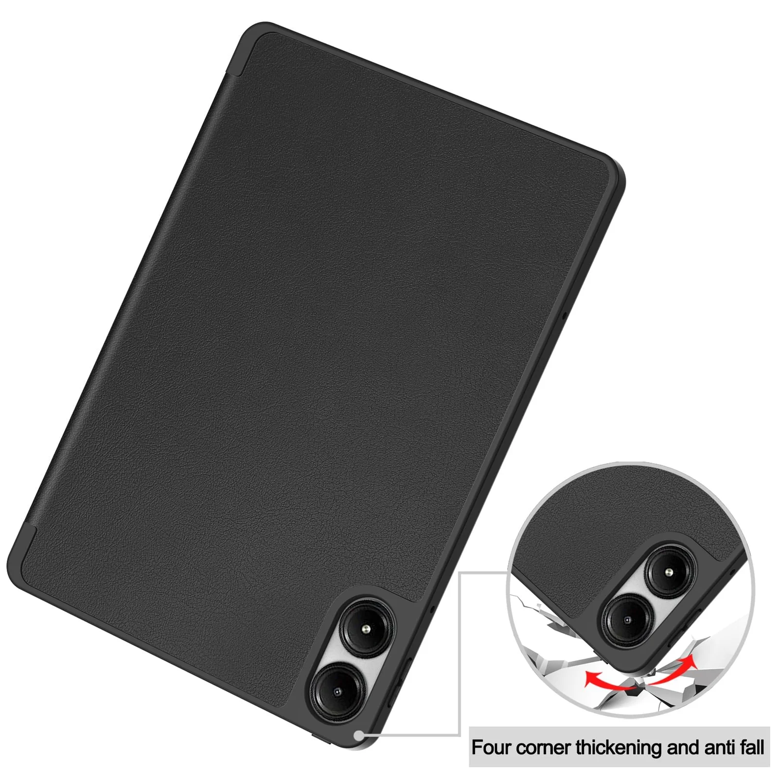 DL3 Mobilak Xiaomi Redmi Pad Pro 12.1 Inch 2024 Tablet Cover Case with Pencil Holder, Soft TPU Back Trifold Stand Protective Smart Cover Flip, Auto Wake&Sleep - Black