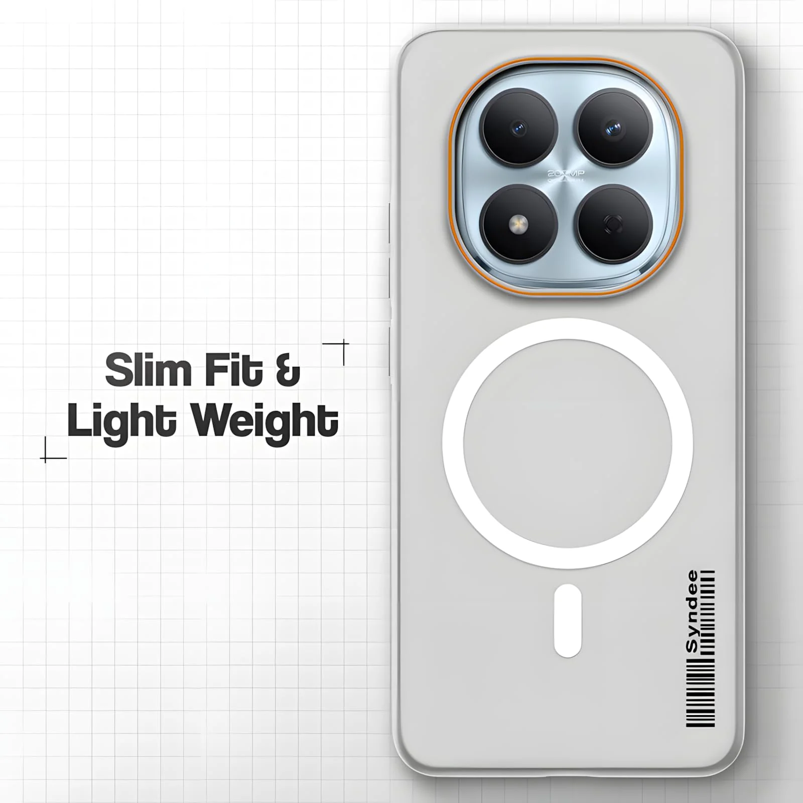 DL3 Mobilak Translucent Matte Case for Xiaomi Redmi Note 15 5G / 4G / Poco M8 5G, Compatible with MagSafe accessories, Shock-absorbing protection, Integrated ring holder - Clear