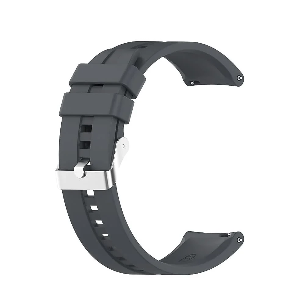 DL3 Mobilak Silicone Band 20MM For Samsung Gear Sport/Watch 6/5/4 40mm 44mm/Watch 6 Classic 43mm 47mm/ 5 Pro 45mm/S2 classic/Active 2 40mm 44mm/Amazfit GTS/2/2e/GTS3/3 Pro/GTS4/2 Mini/3 Mini/4Mini - Dark Gray