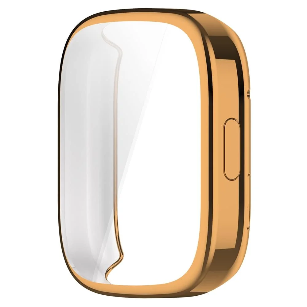 DL3 Mobilak Case Compatible with Xiaomi Redmi Watch 3 (Not Fit Watch 3 Active) Protective Case, Flexible TPU Full Protection Screen Protector Cover Scratch-Resistant Screen Protector Case - Rose Gold